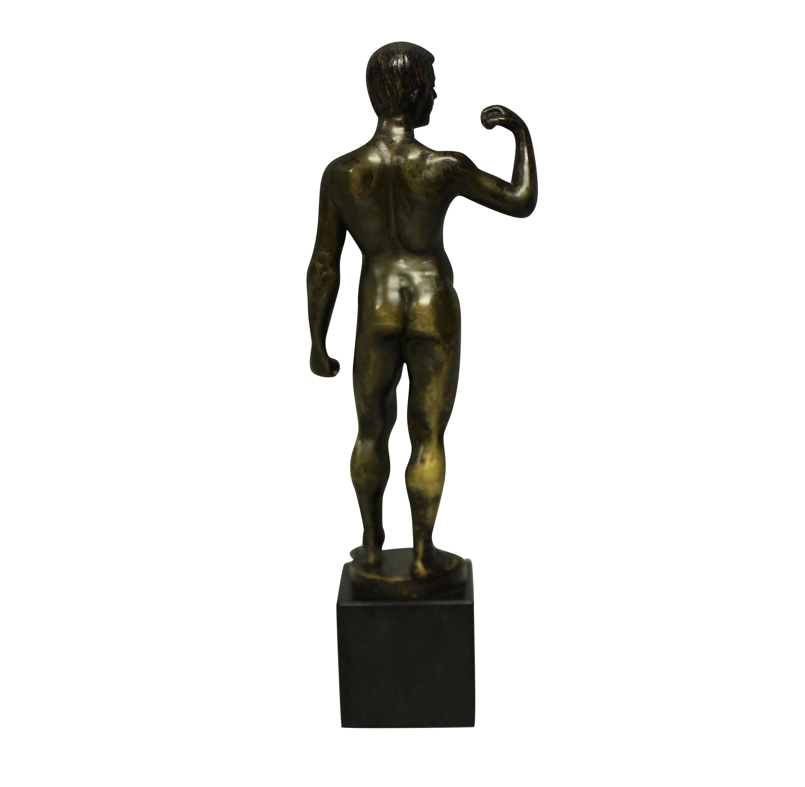 Early 20th Century Pair of Spiro Schwatenberg Male Nude Bronzes