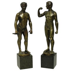 Pair of Spiro Schwatenberg Male Nude Bronzes
