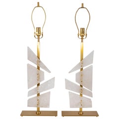 Pair of "Splinter" Rock Crystal Shard Lamps by Spark Interior