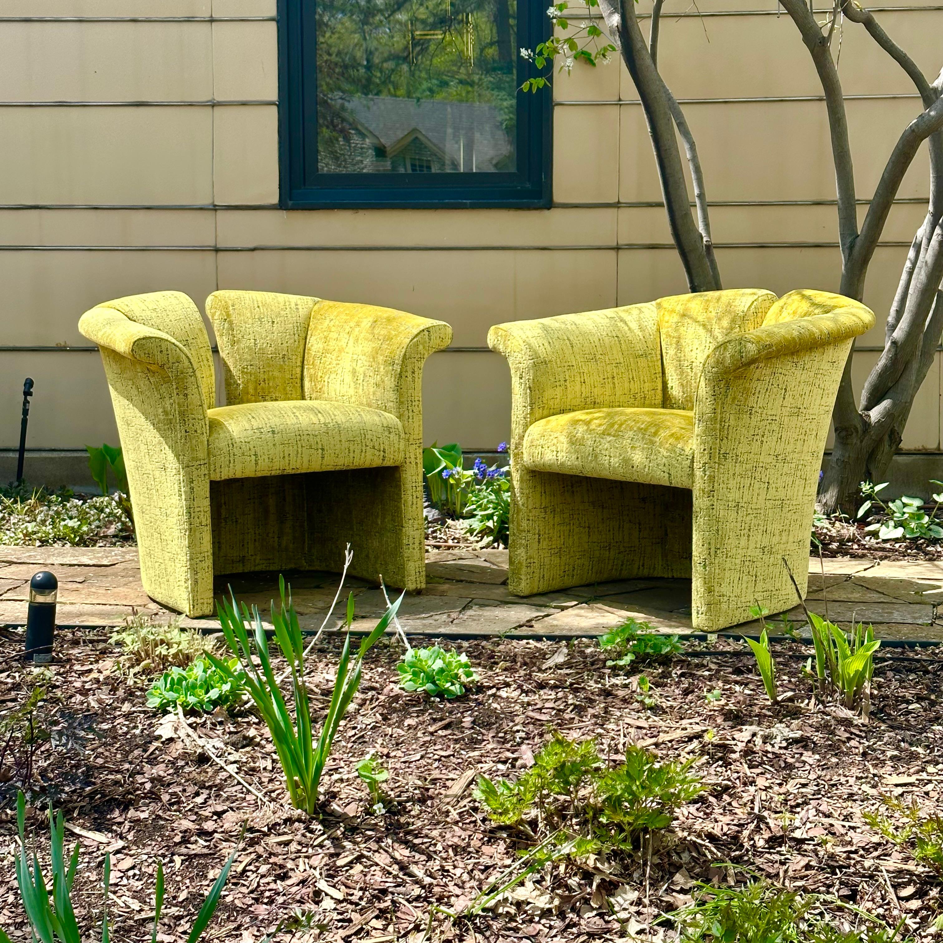 Paar Stühle mit geteilter Rückenlehne von Milo Baughman für Thayer Coggin (Postmoderne) im Angebot
