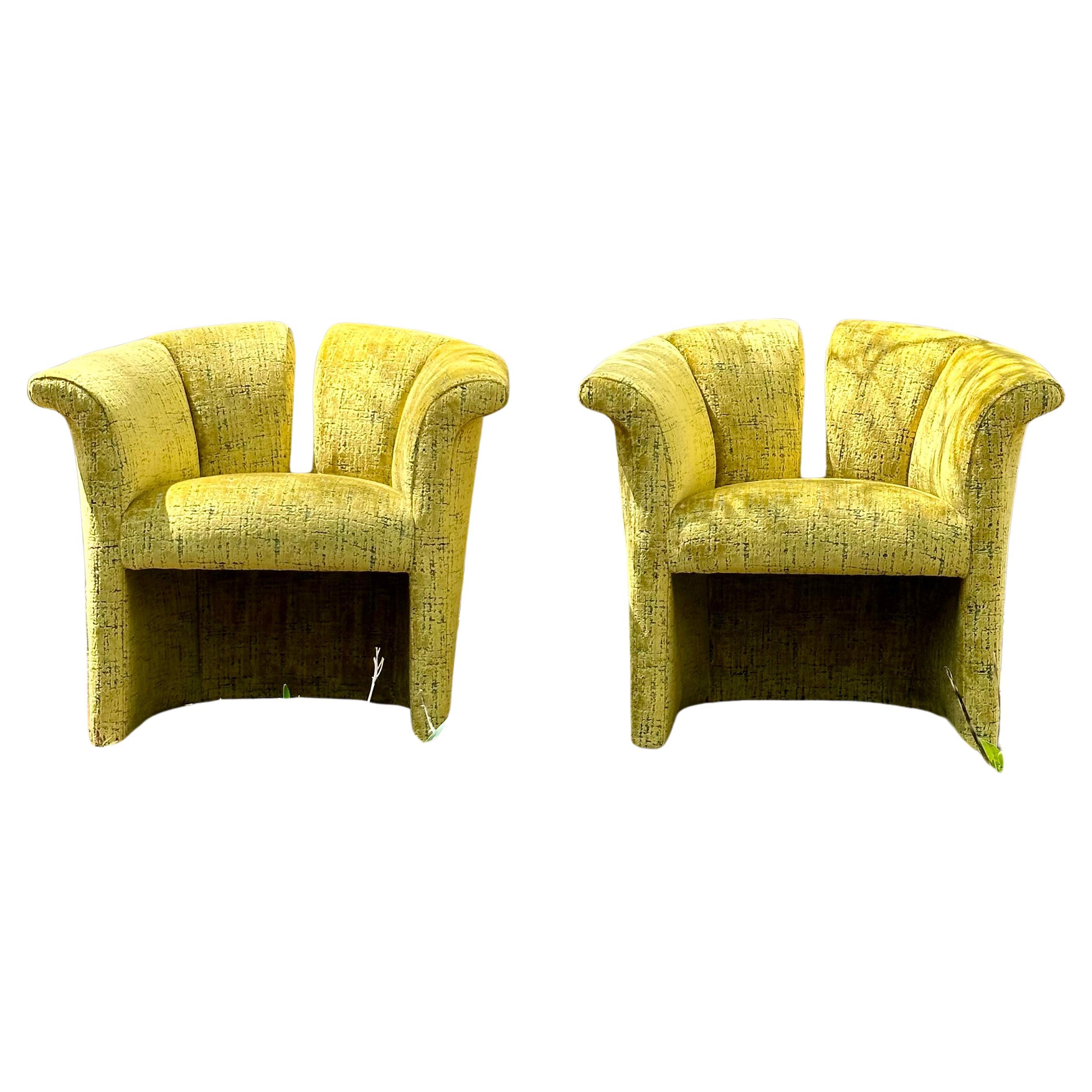 Pair of Split Back Chairs by Milo Baughman for Thayer Coggin For Sale