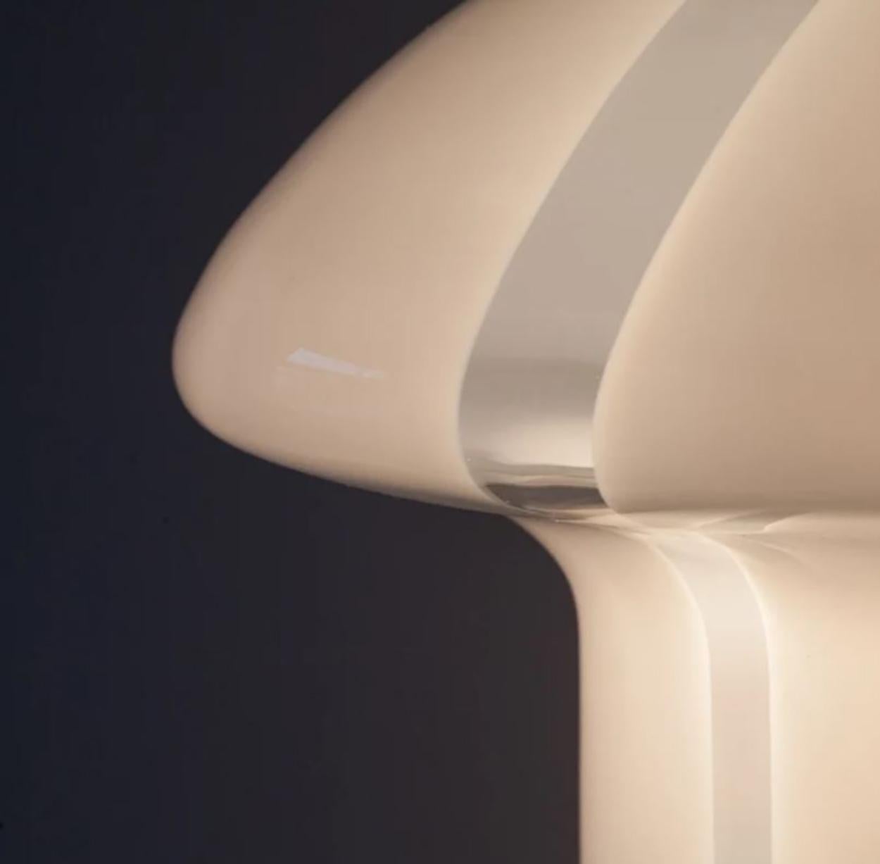 Fin du 20e siècle Paire de lampes de bureau en verre champignon fendu attribuées à Vistosi, Murano en vente