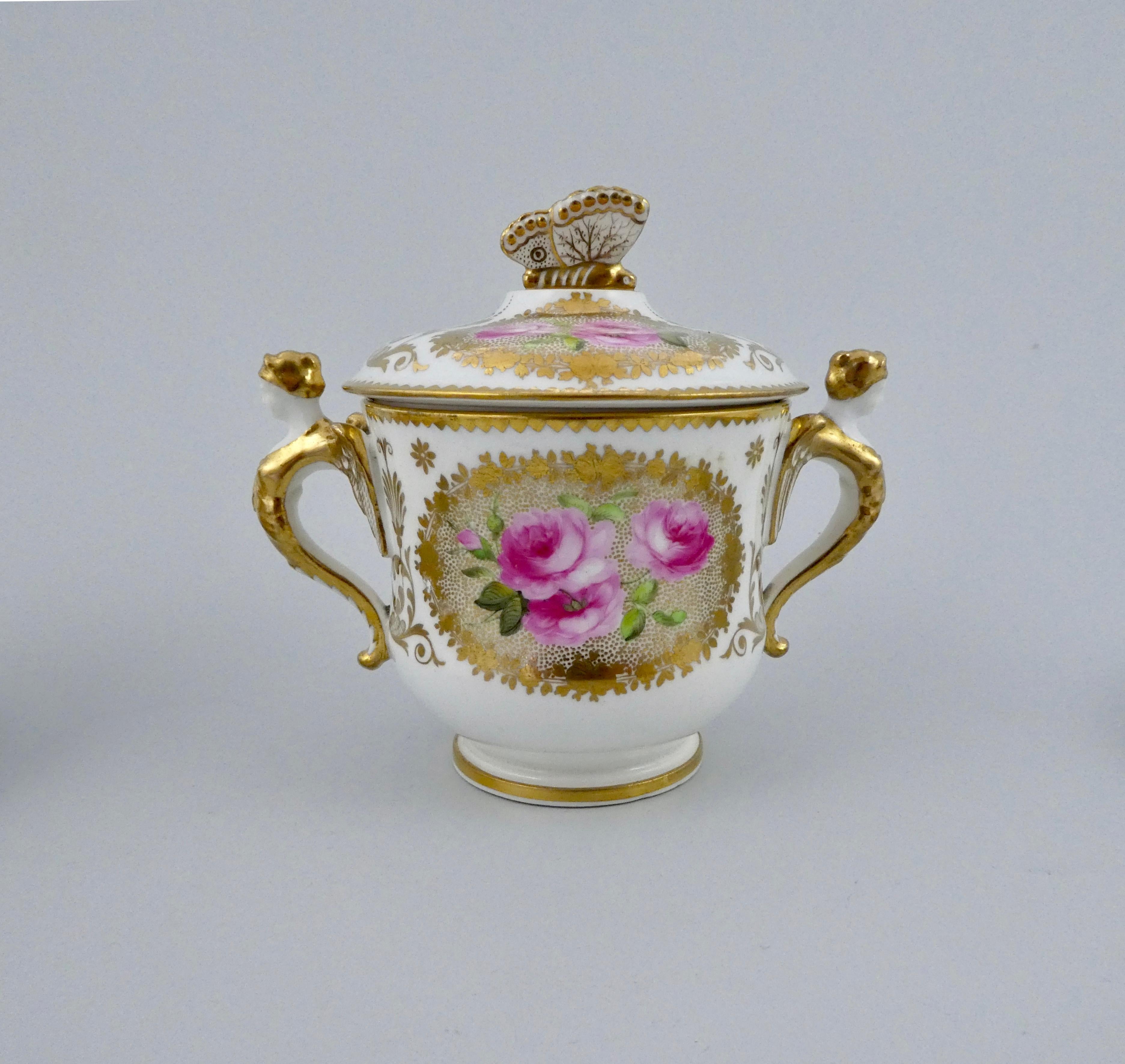 Pair of Spode Covered Cups and Stands, circa 1820 2