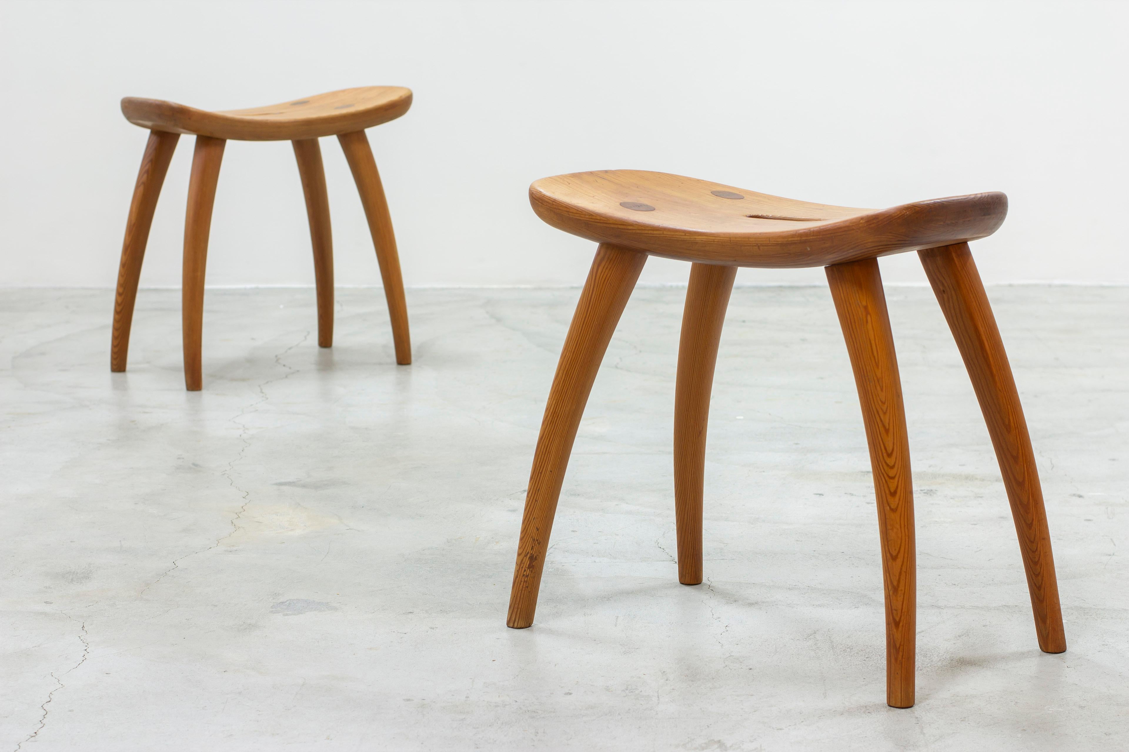 Scandinavian Modern Pair of sportstuge stools designed by Torsten Claesson For Sale