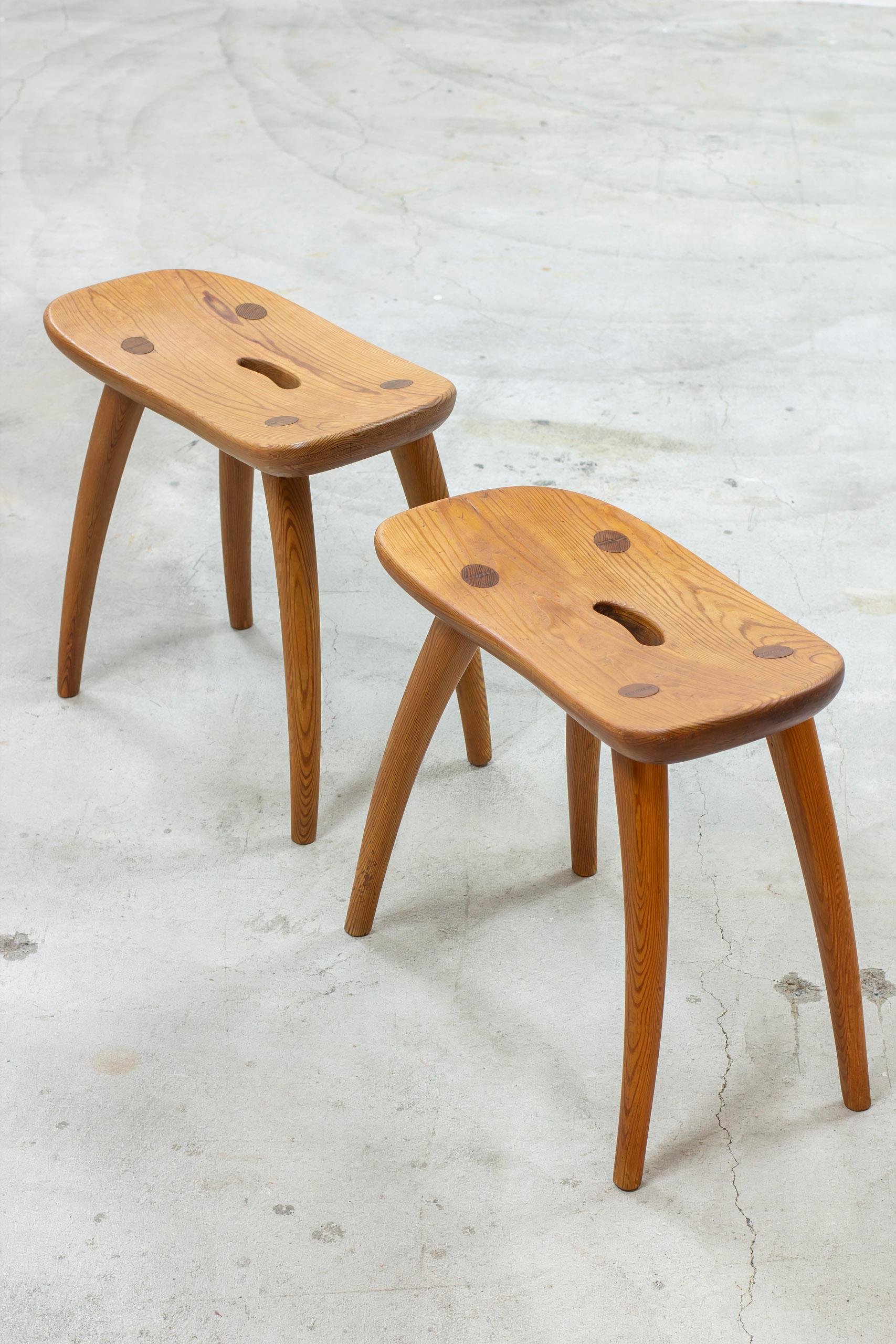 Swedish Pair of sportstuge stools designed by Torsten Claesson For Sale