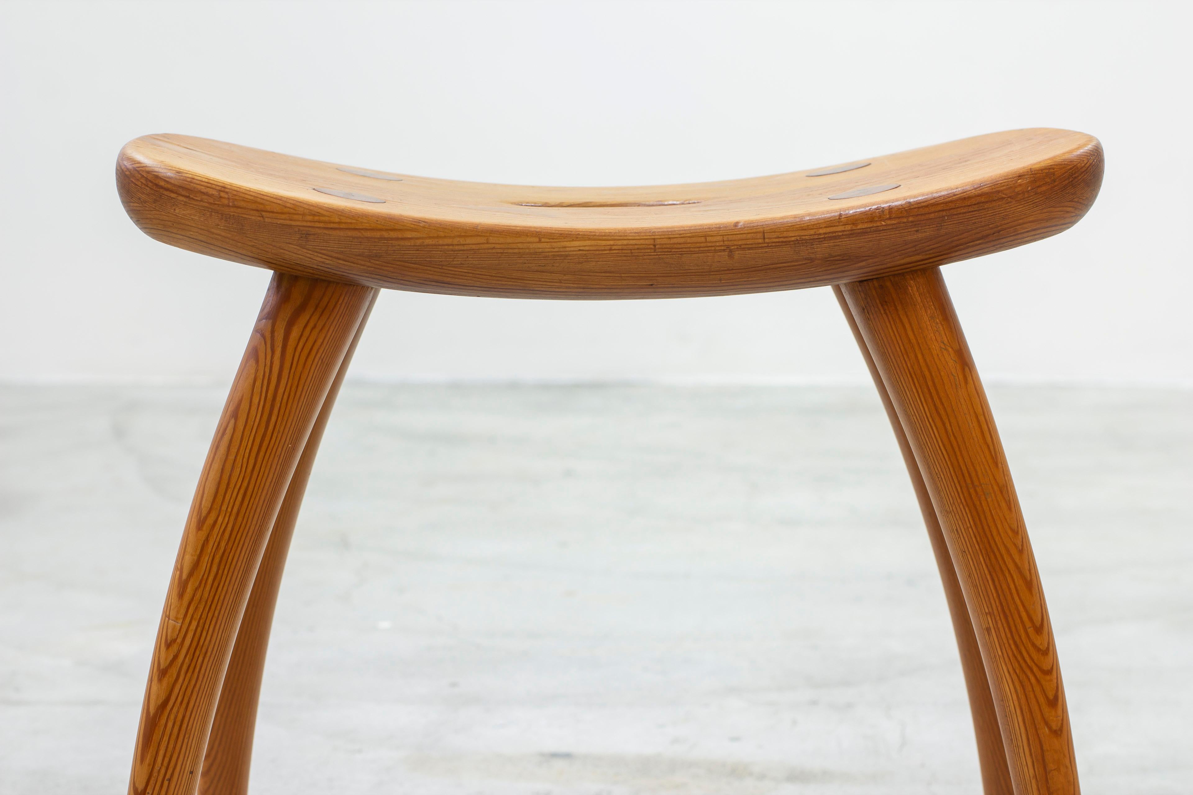 Pine Pair of sportstuge stools designed by Torsten Claesson For Sale