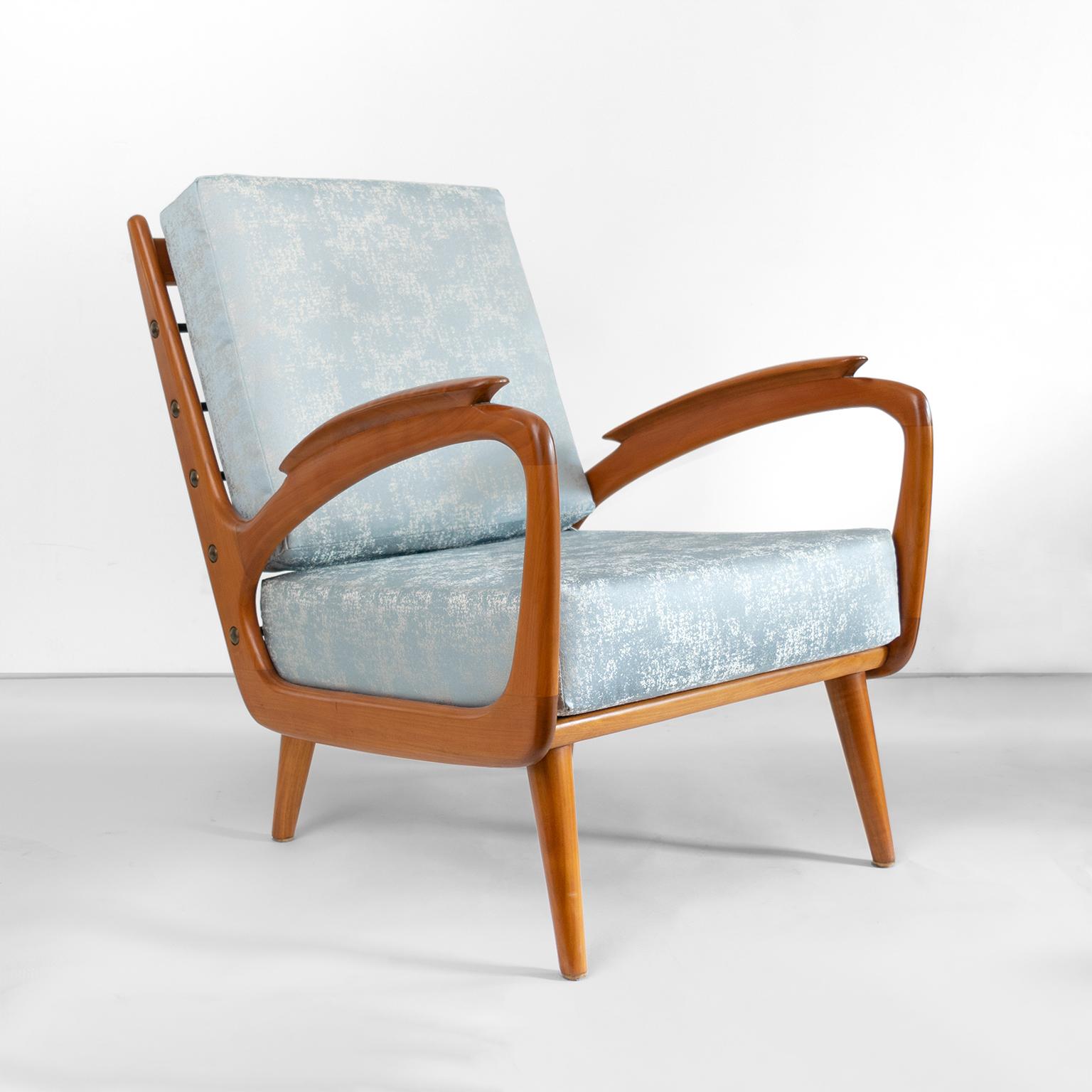 Mid-Century Modern Pair of Sprij Vlaardingen Midcentury Cherry Lounge Chairs, Holland