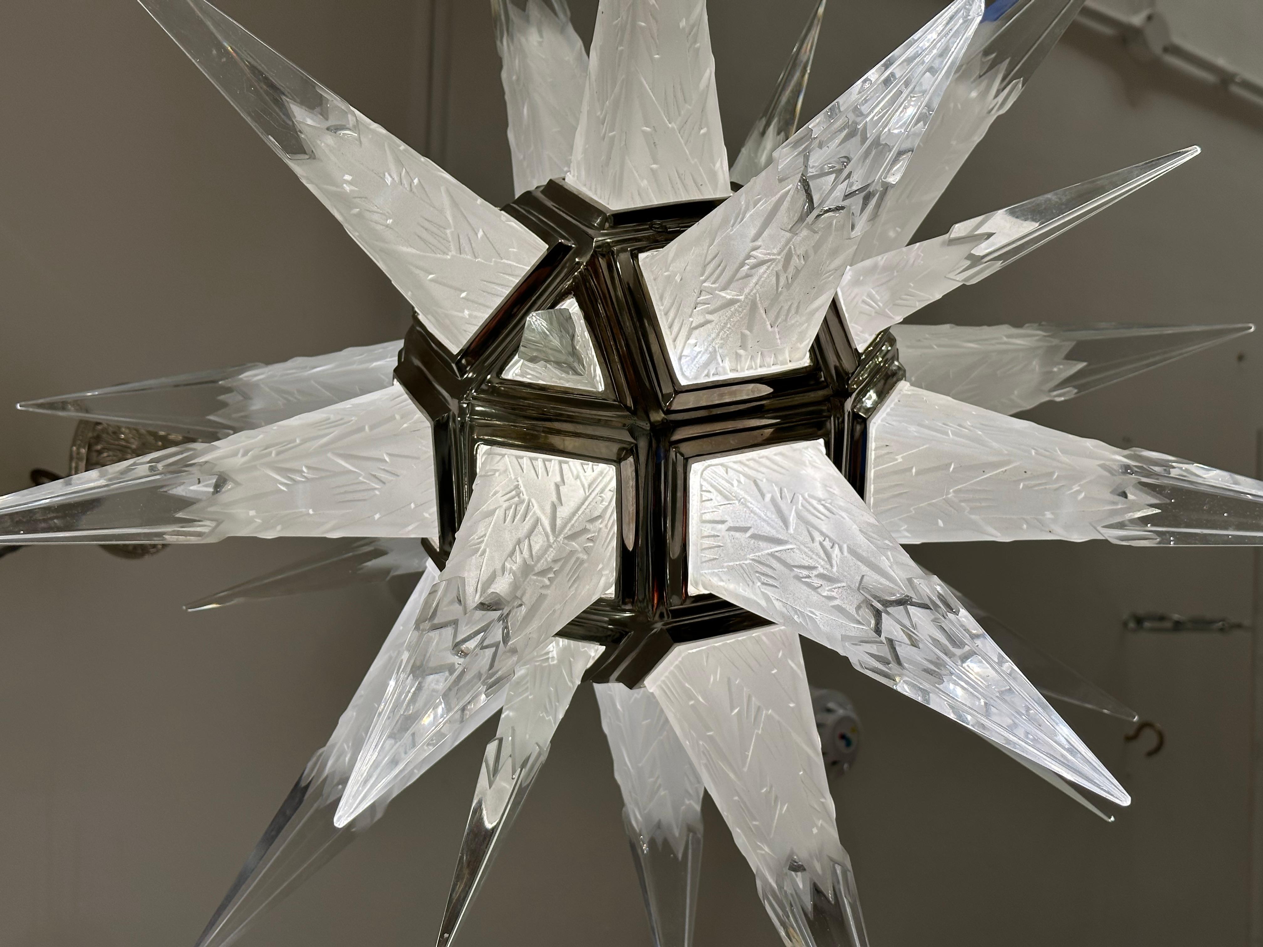 Paar Sputnik Moravian Bergkristall-Leuchten aus Bergkristall im Zustand „Gut“ im Angebot in Southall, GB