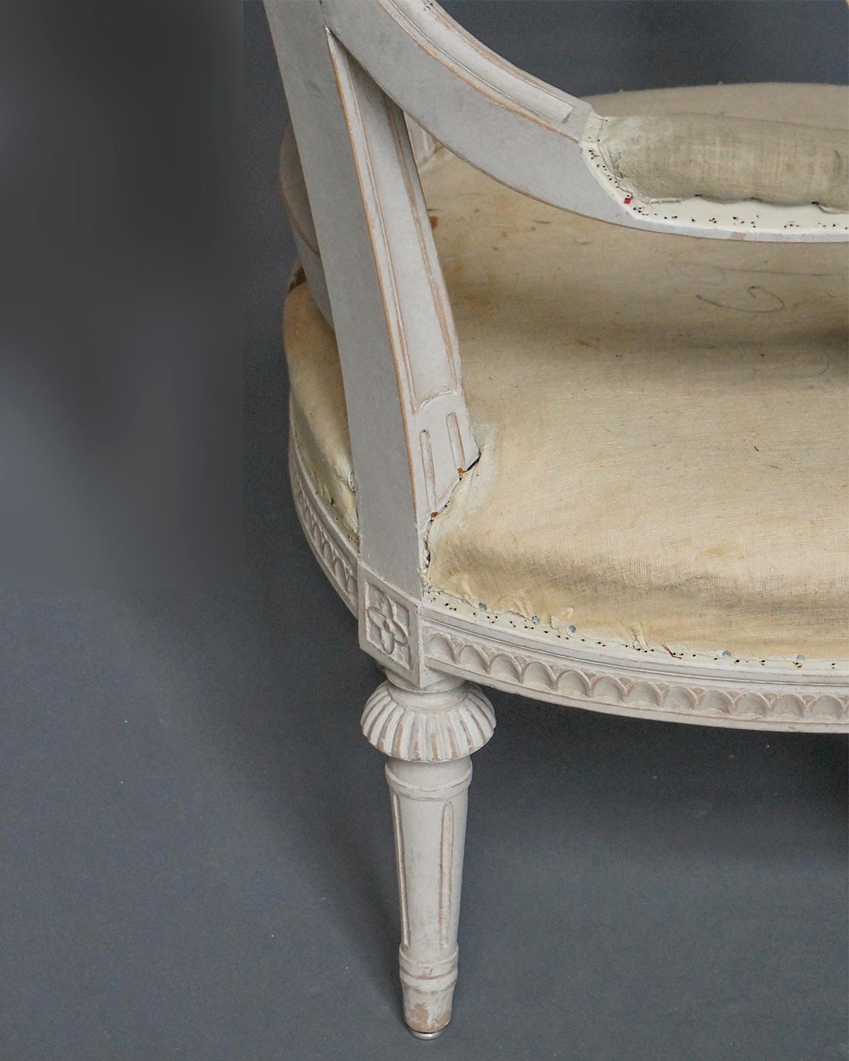 Upholstery Pair of Square-Backed Gustavian Style Armchairs