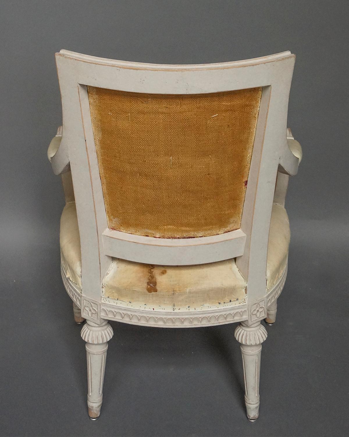 Pair of Square-Backed Gustavian Style Armchairs 1