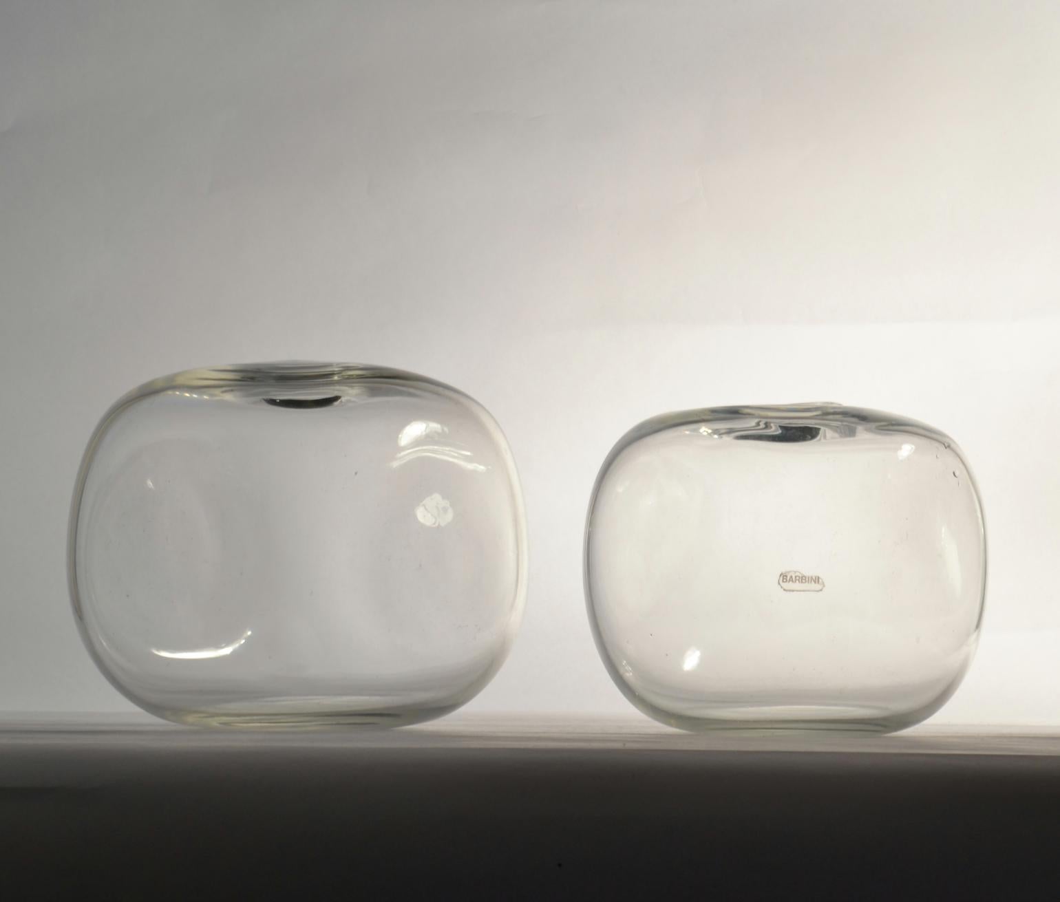 Mid-Century Modern Pair of Square Barbini Vases