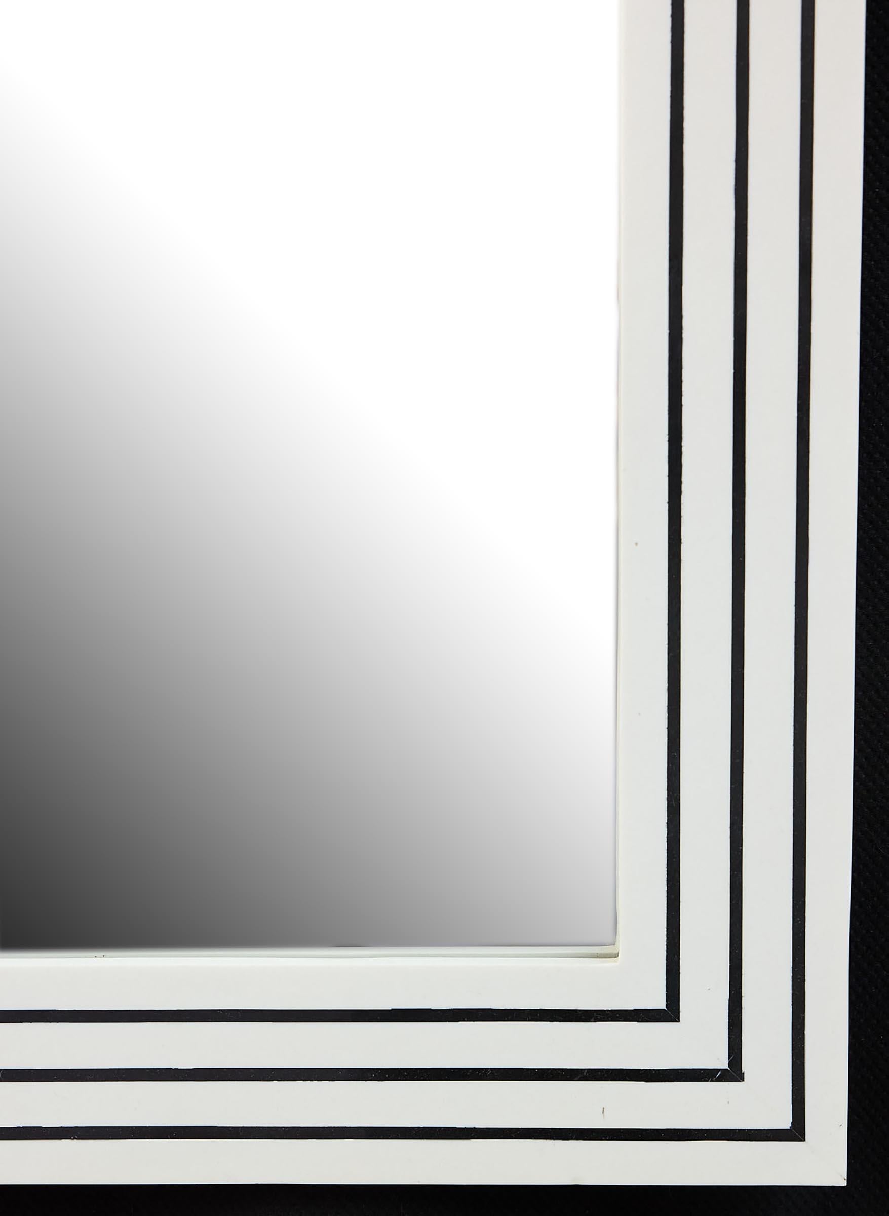 Specchio Coppia di specchi da parete quadrati tessellati in bianco e nero in vendita