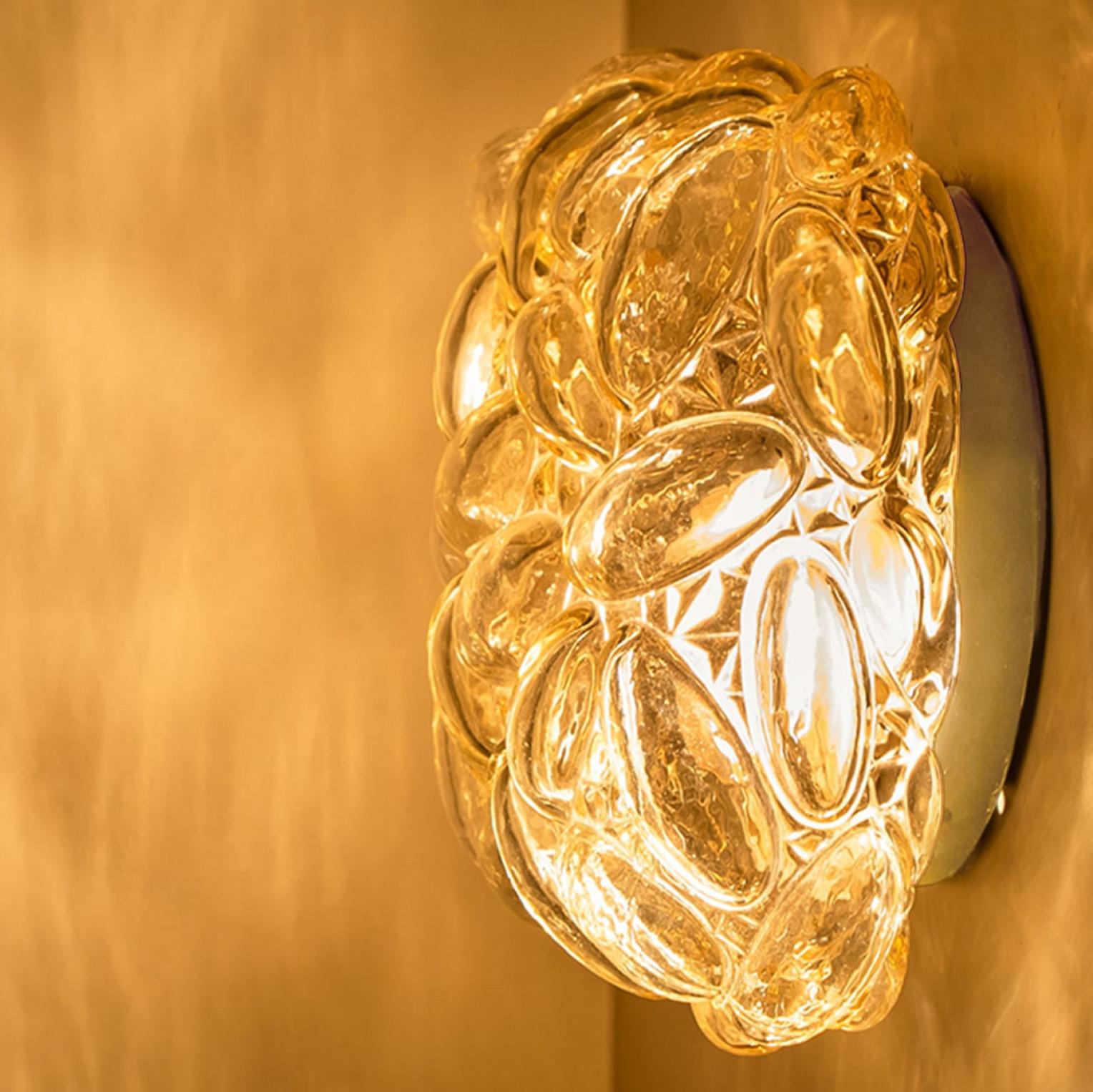 Pair of Square Bubble Glass Wall Light by Helena Tynell, 1960 For Sale 6
