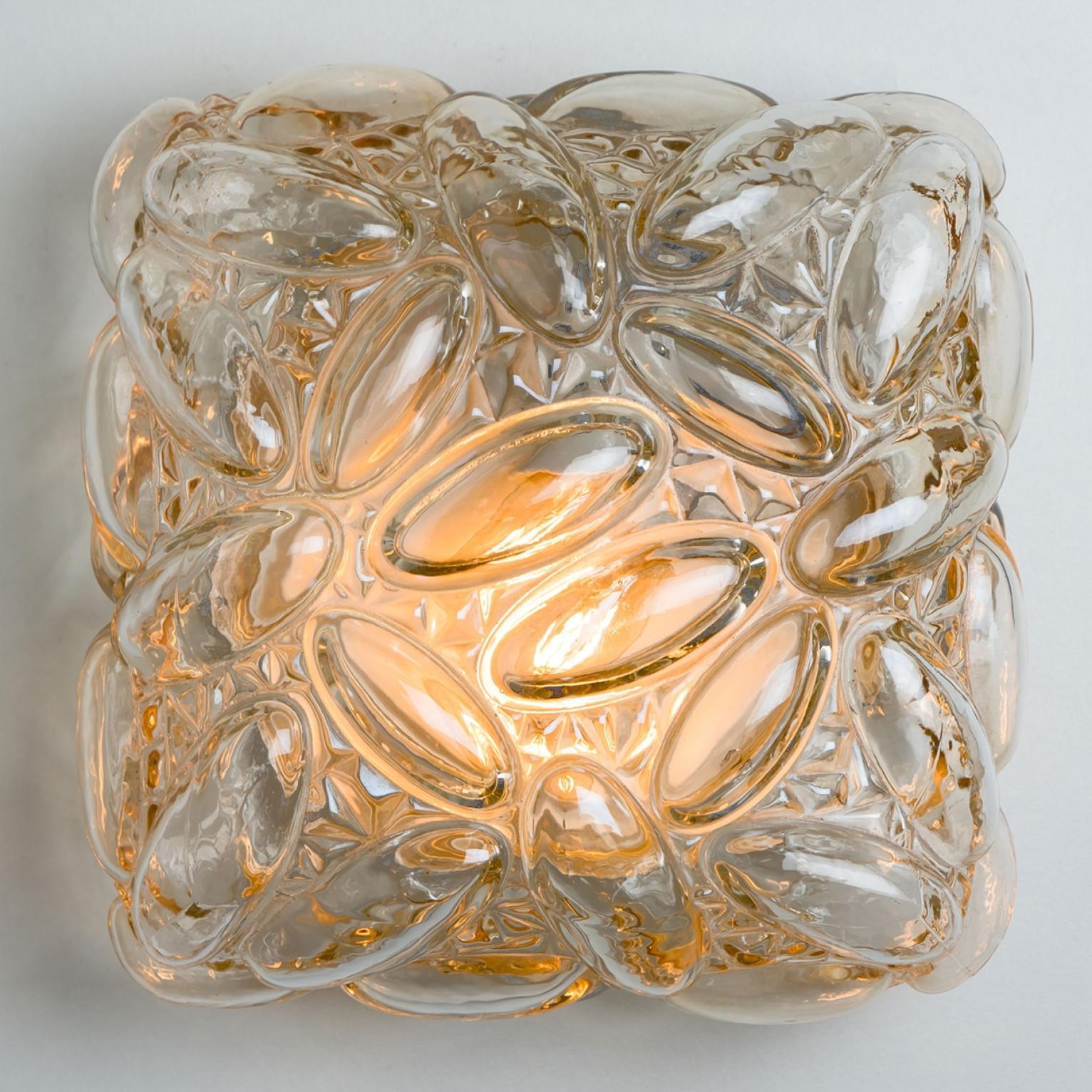 Pair of Square Bubble Glass Wall Light by Helena Tynell, 1960 For Sale 7