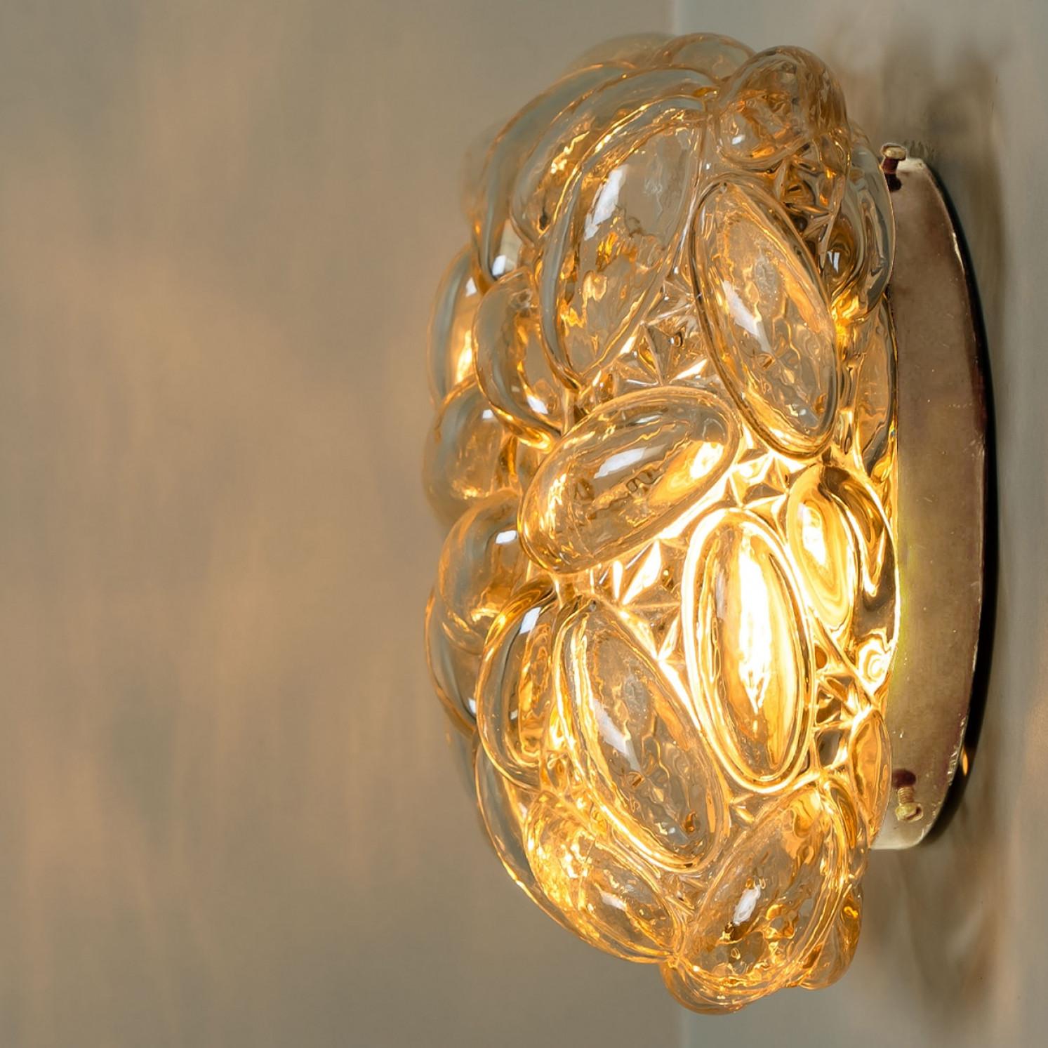 Pair of Square Bubble Glass Wall Light by Helena Tynell, 1960 For Sale 10