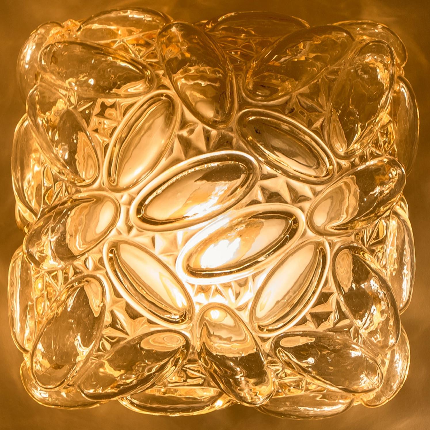German Pair of Square Bubble Glass Wall Light by Helena Tynell, 1960 For Sale