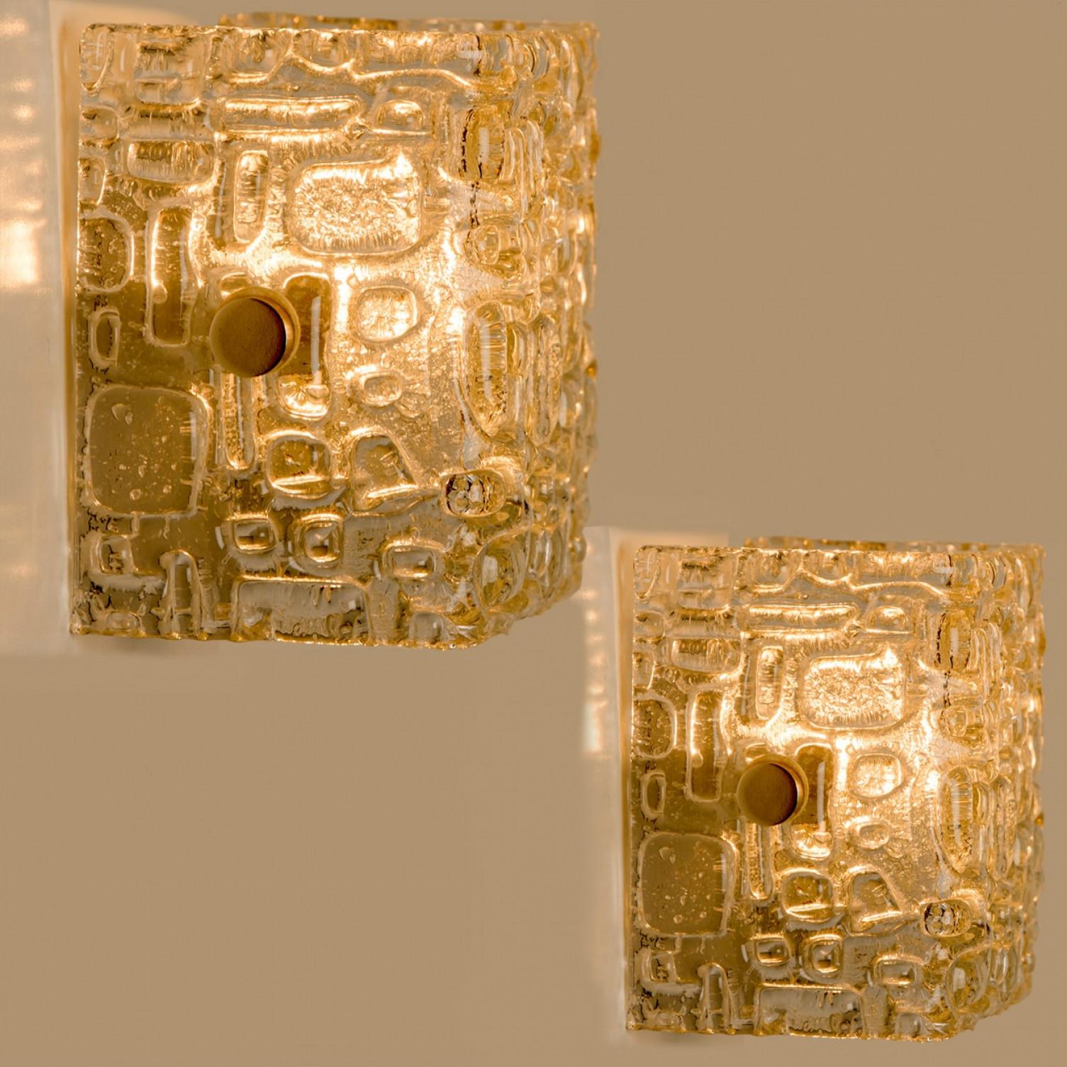 Other Pair of Square Bubble Glass Wall Lights, Germany 1960 For Sale