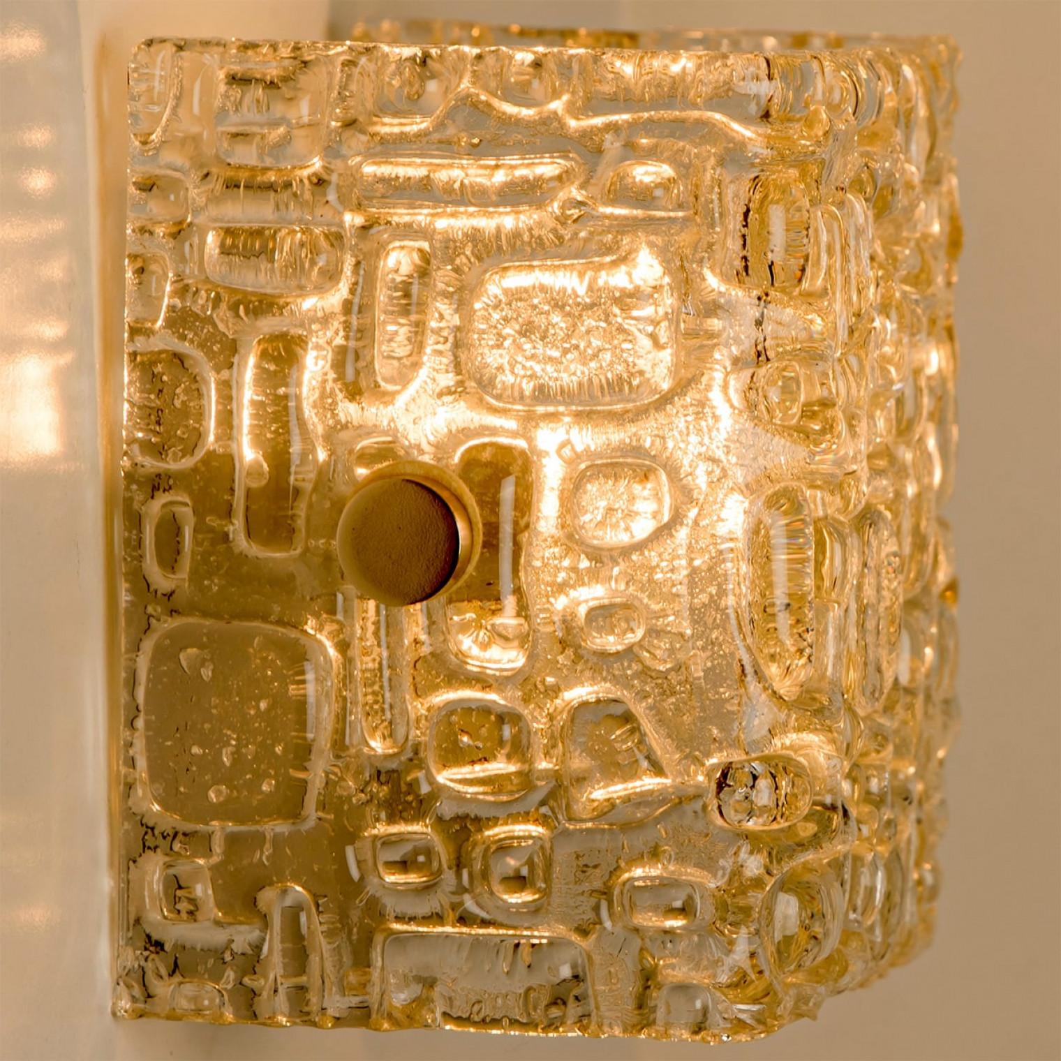 Pair of Square Bubble Glass Wall Lights, Germany 1960 For Sale 2
