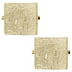 Pair of Square Bubble Glass Wall Lights, Germany 1960