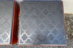 Vintage Painted Wood Side Tables with Slate Tops, Pair, Ca. 1970s