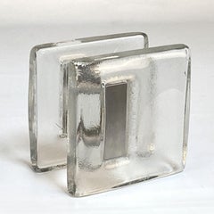 Par de Tiradores Cuadrados de Cristal Transparente para Puertas