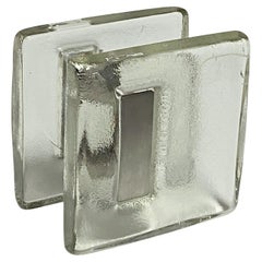 Pair of Square Clear Glass Push Pull Door Handles