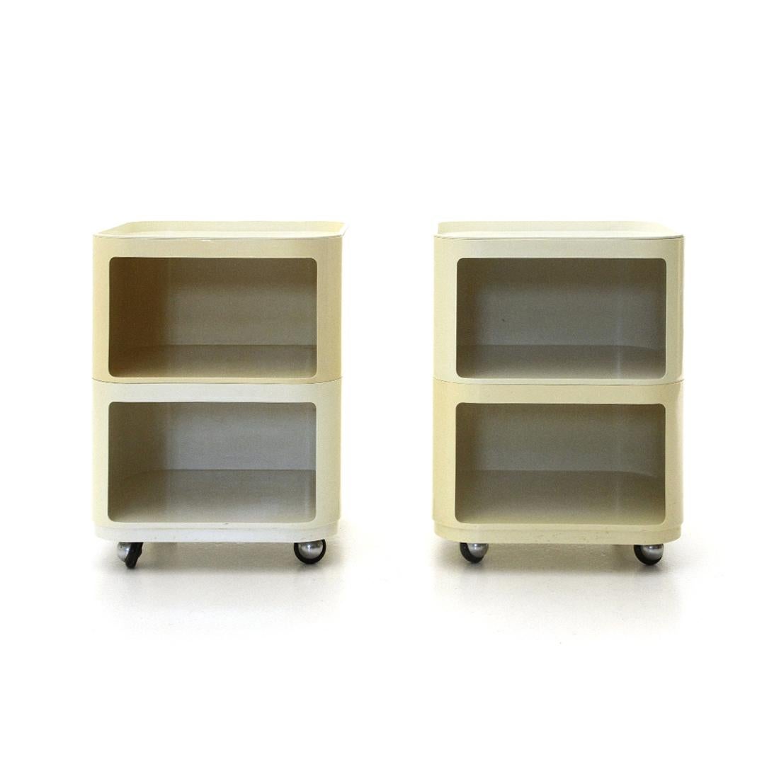 Mid-Century Modern Pair of Square Componibili Containers by Anna Castelli Ferrieri for Kartell 1970