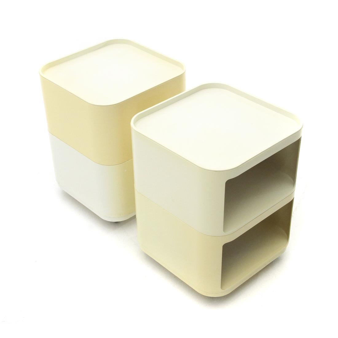 Pair of Square Componibili Containers by Anna Castelli Ferrieri for Kartell 1970 1