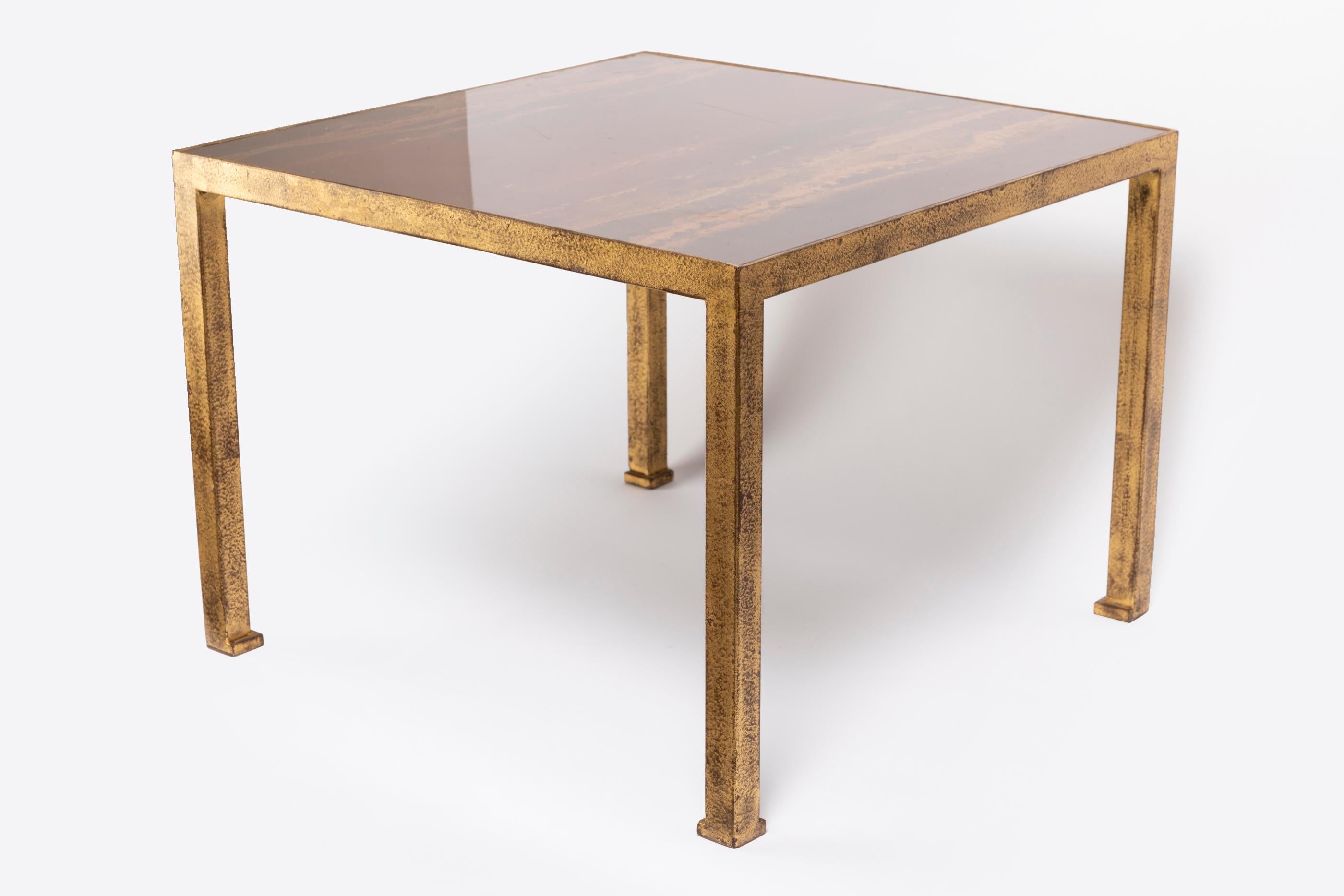 Mid-20th Century Pair of Square End Tables, by Maison Jansen For Sale