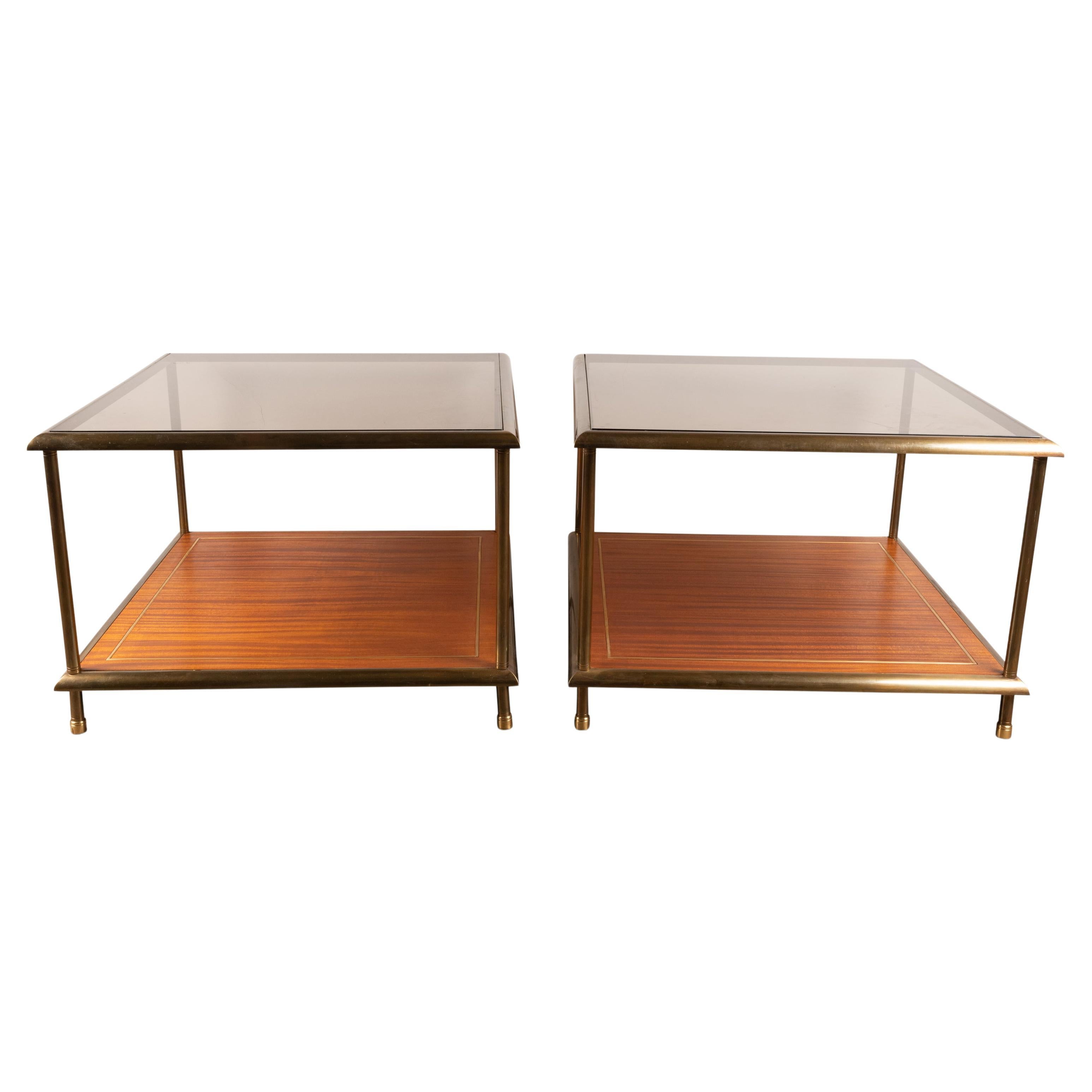 Pair of Square End Tables, France, 1960s