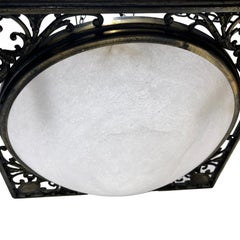 Pair of Square Fixtures with Alabaster, Sold Individually