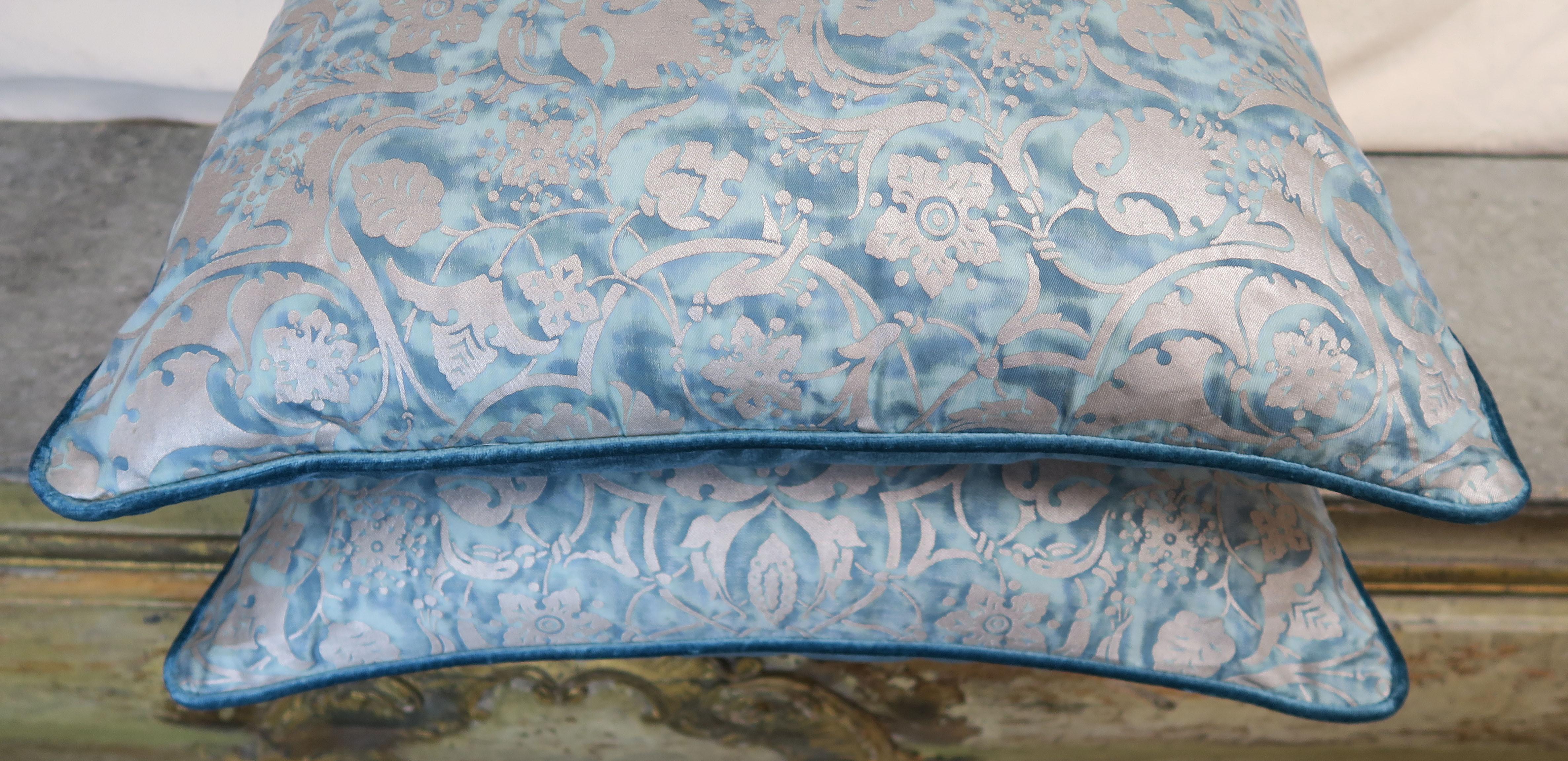 Italian Pair of Square Fortuny Pillows
