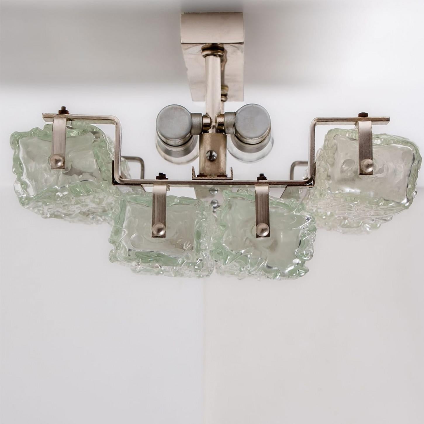 Pair of Square Glass Wall Lights Kalmar, 1970s For Sale 2