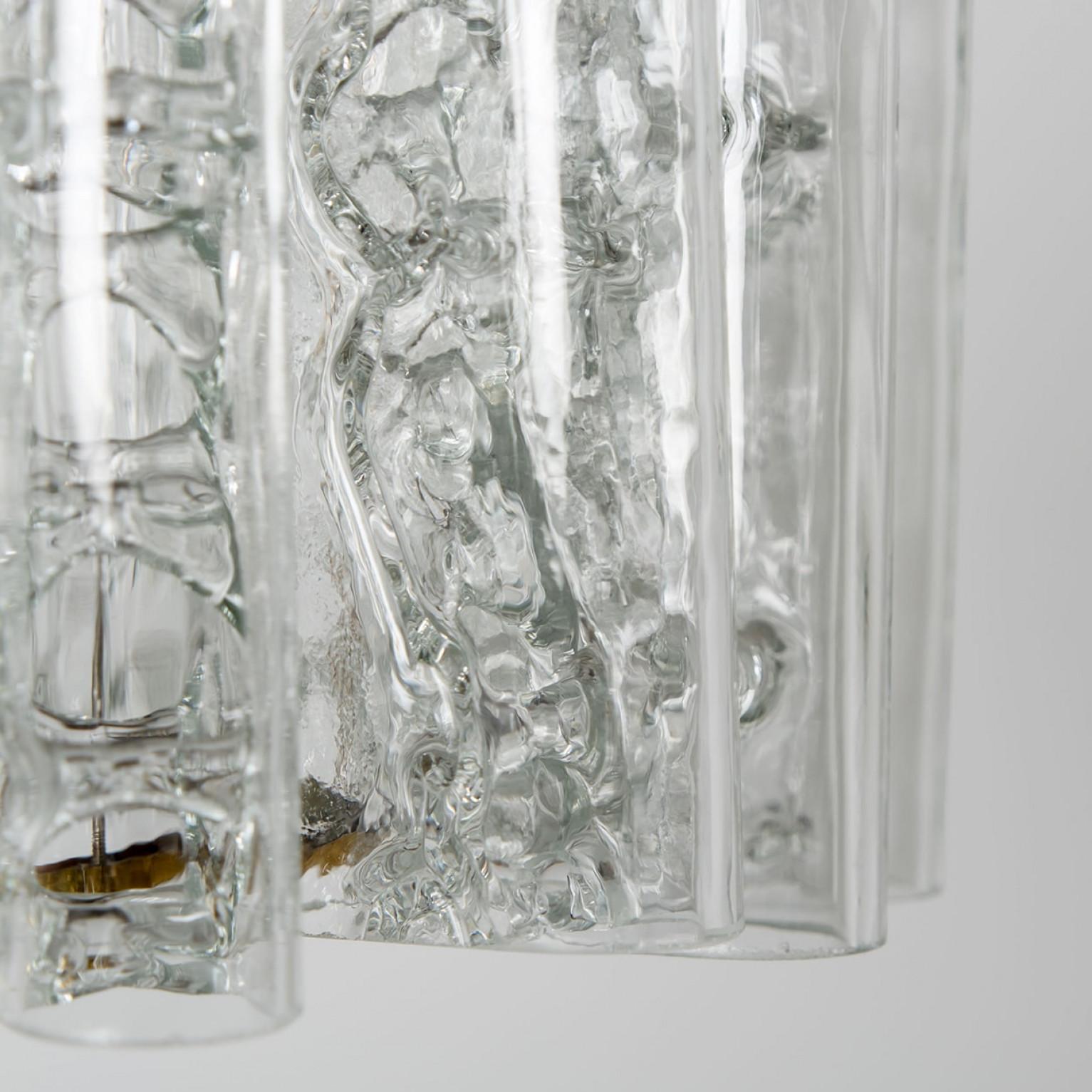 Pair of Square Glass Wall Lights Kalmar, 1970s For Sale 4