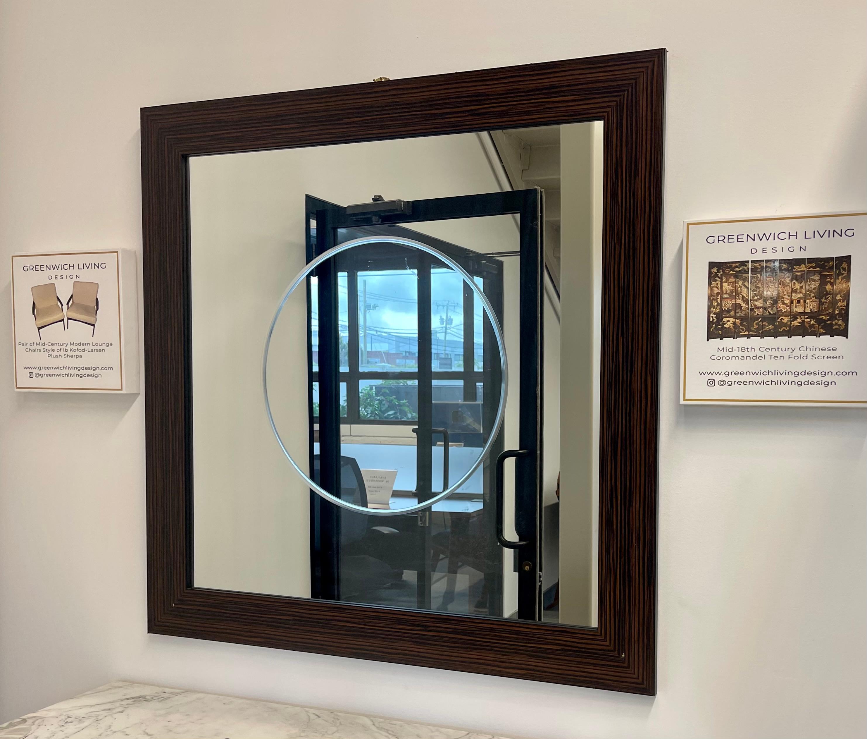 Paar quadratische Maccasar-Wand-/Konsolenspiegel im Art-déco-Stil (Spiegel) im Angebot