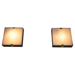 Coppia di lampade da incasso quadrate in stile Mid-Century, anni ’60, Italia