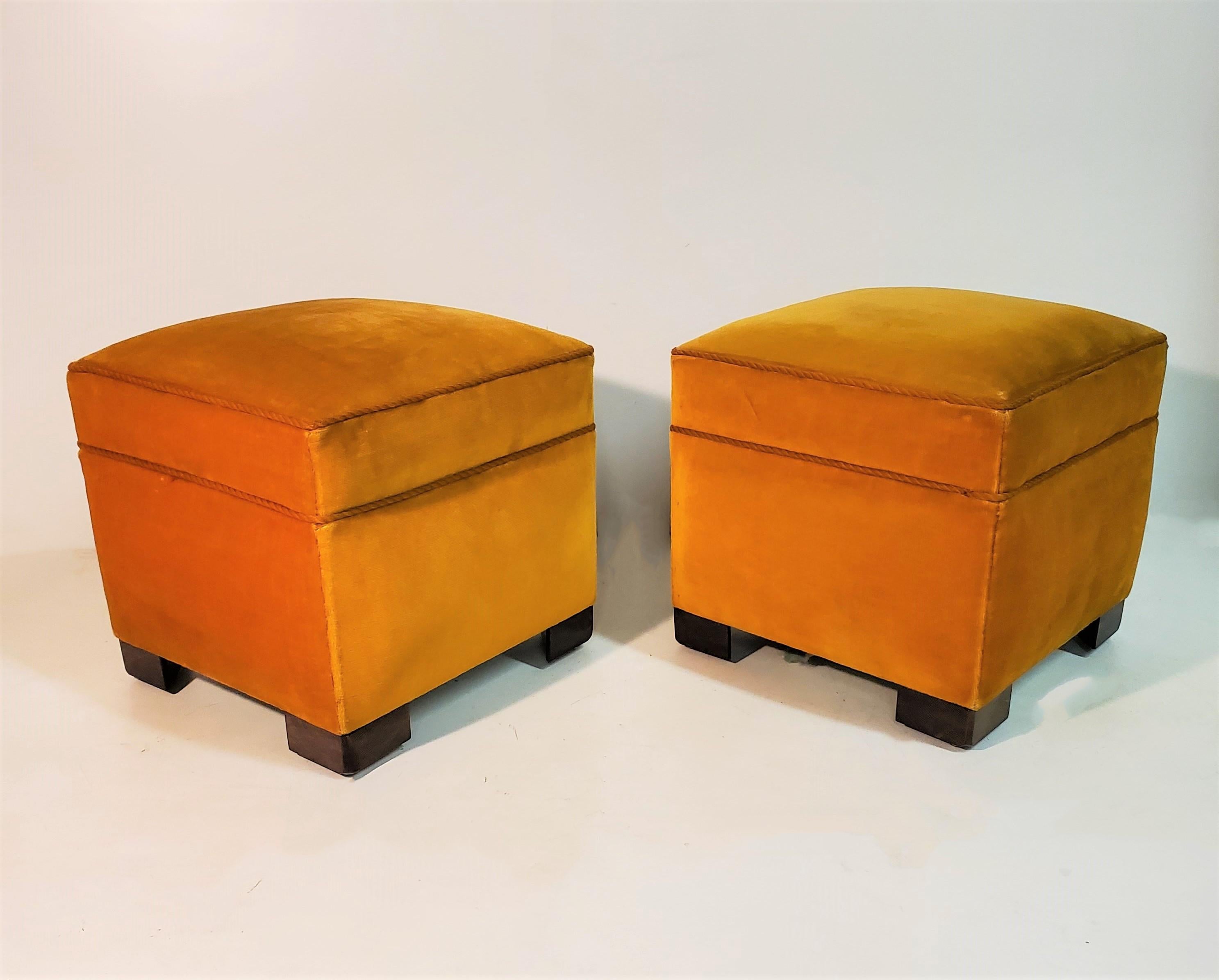 mustard ottoman footstool
