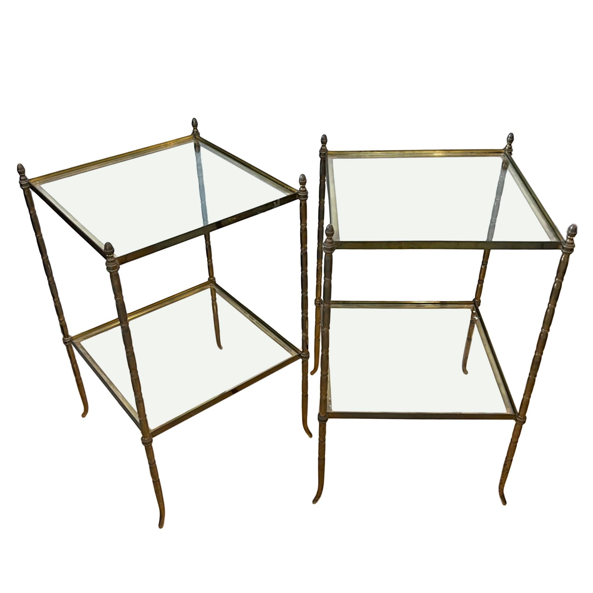 Pair of Square Midcentury French Side Tables In Good Condition In London, GB