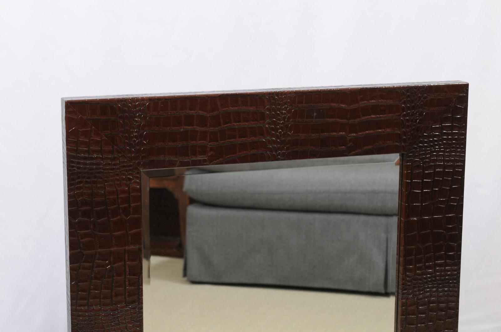 brown square mirror