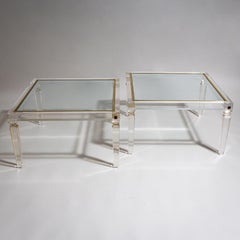 Pair of Square Plexiglass Coffee Tables by Fabianart, Rome / Italy, Late 20th C.