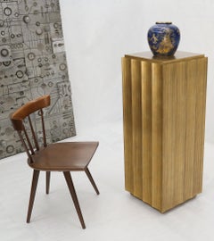 Pair of Square Scallop Edge Gold Gilt Columns Pedestals