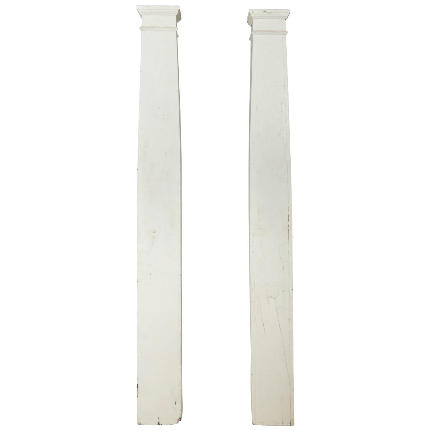 Pair of Square Tapered Columns For Sale