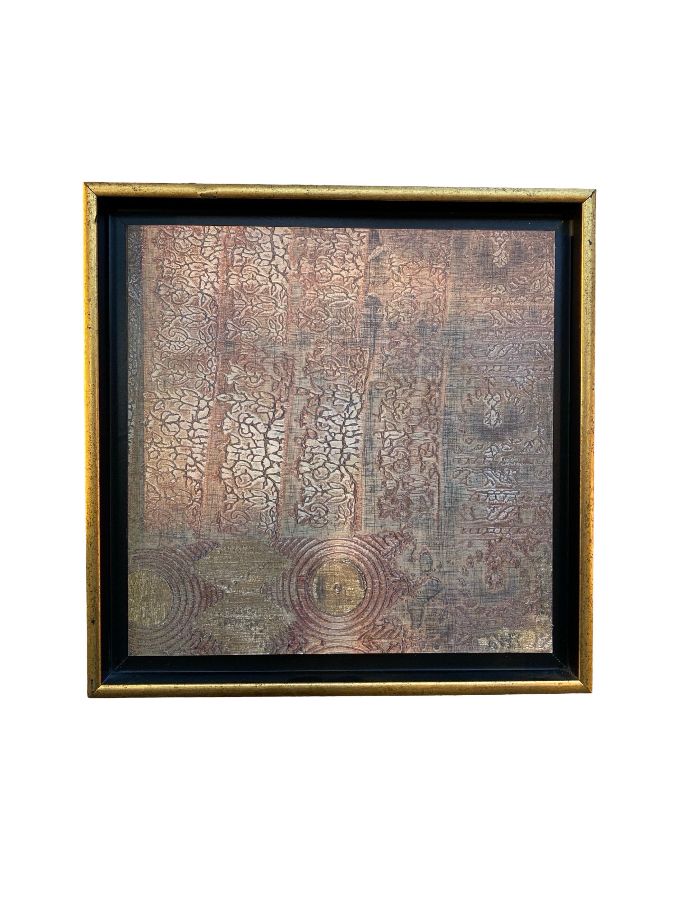 Ein Paar quadratische Gemälde aus strukturiertem Gold von Rebecca Koury für Neiman Marcus im Angebot 8