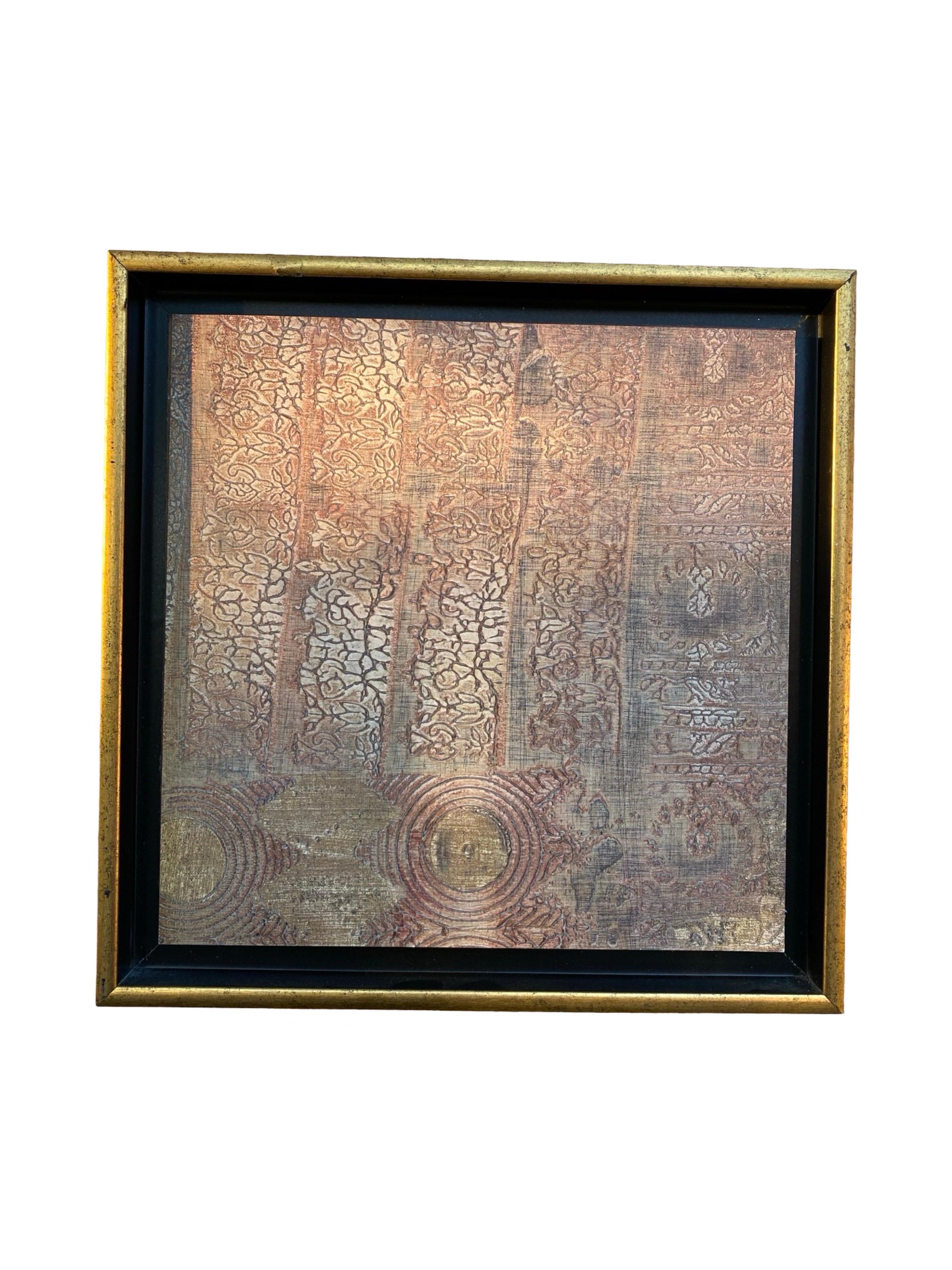 Ein Paar quadratische Gemälde aus strukturiertem Gold von Rebecca Koury für Neiman Marcus im Angebot 9