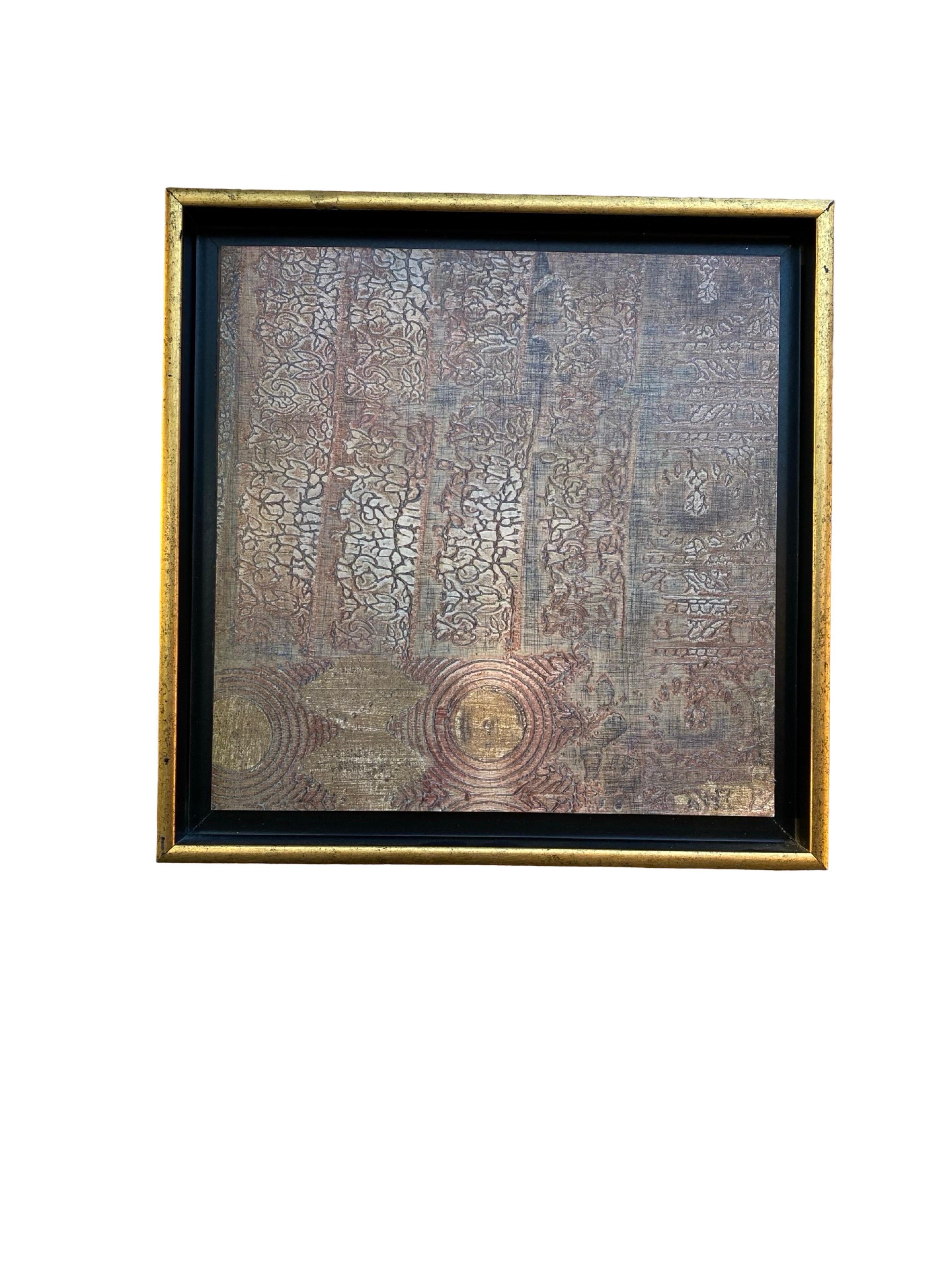 Ein Paar quadratische Gemälde aus strukturiertem Gold von Rebecca Koury für Neiman Marcus (Internationaler Stil) im Angebot
