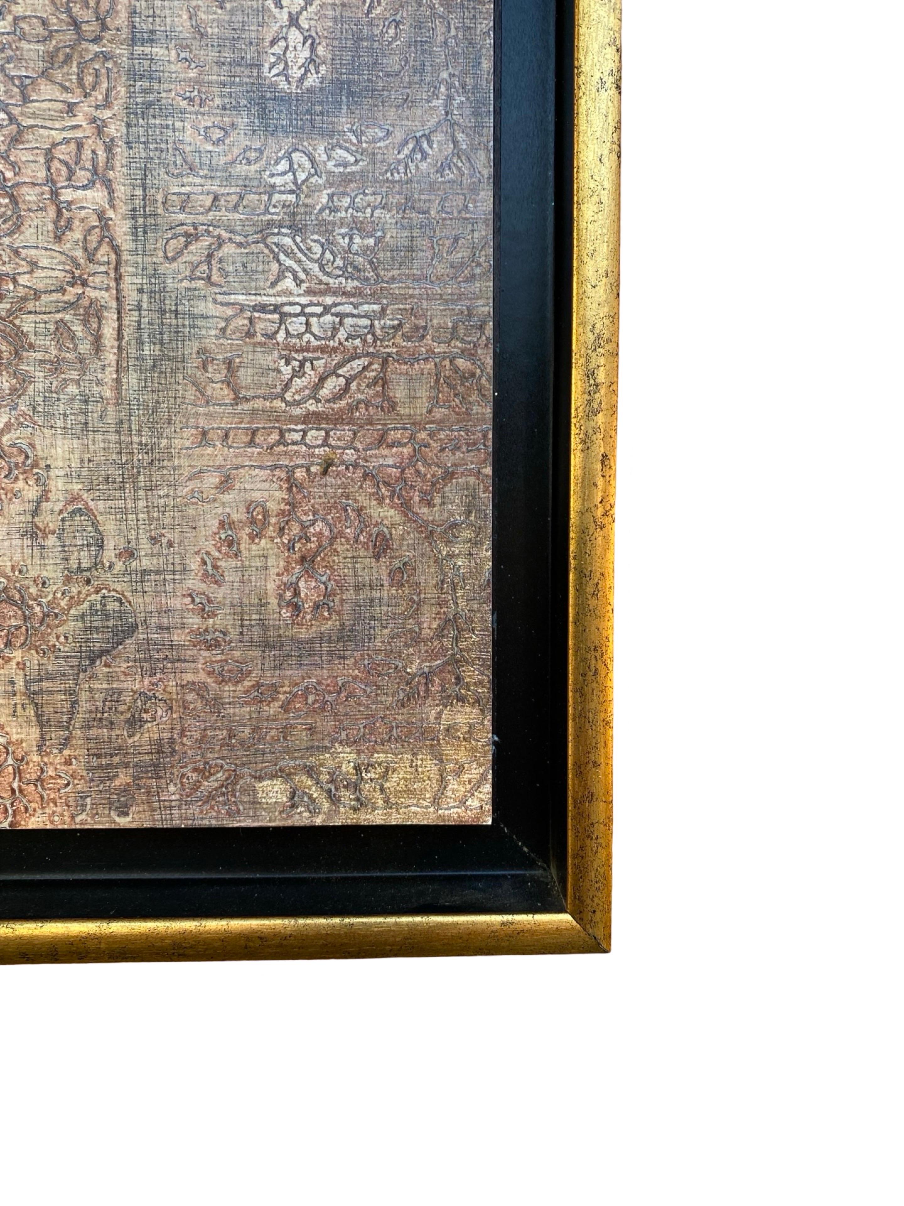 Ein Paar quadratische Gemälde aus strukturiertem Gold von Rebecca Koury für Neiman Marcus (amerikanisch) im Angebot