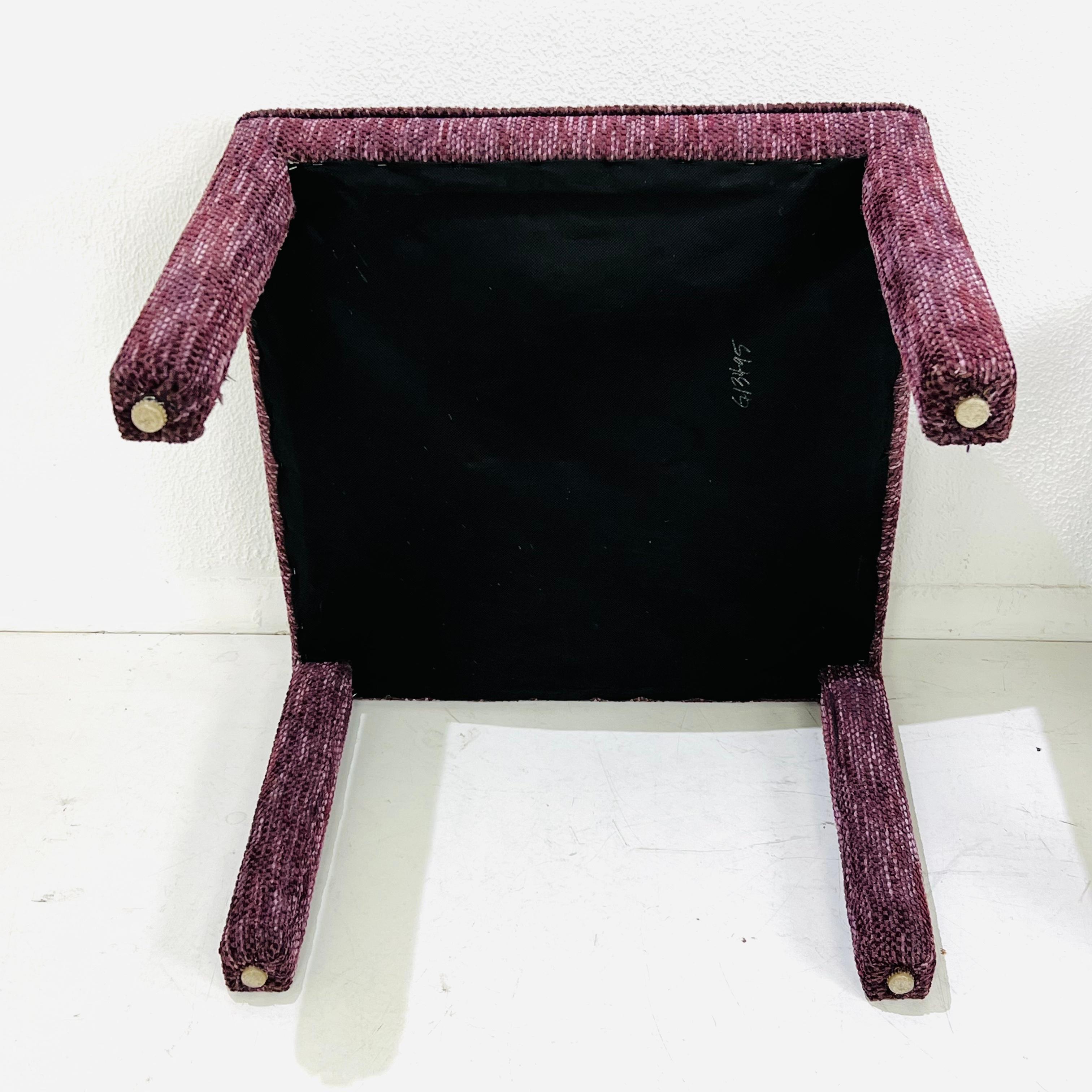 Pair of Square Upholstered Parsons Style Ottomans For Sale 11