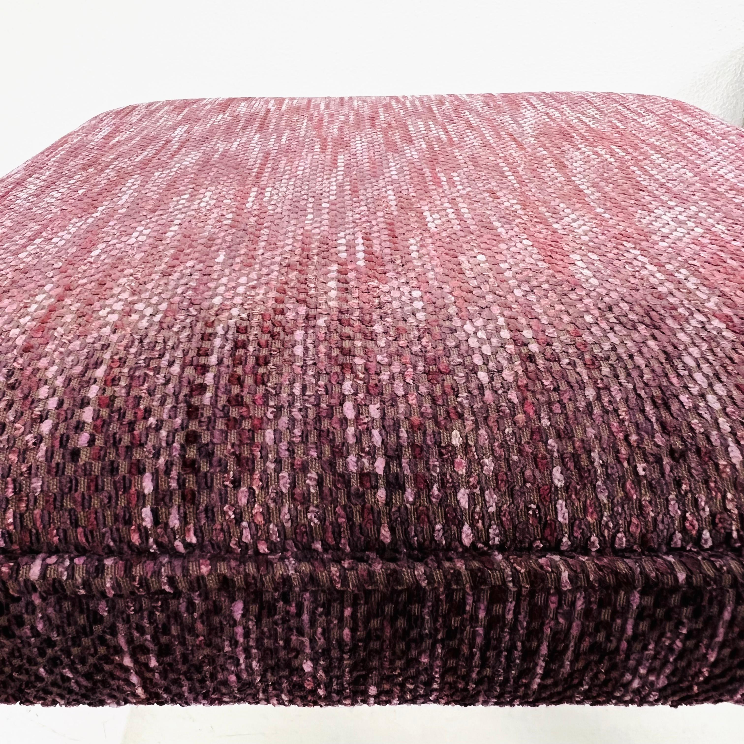 Upholstery Pair of Square Upholstered Parsons Style Ottomans For Sale