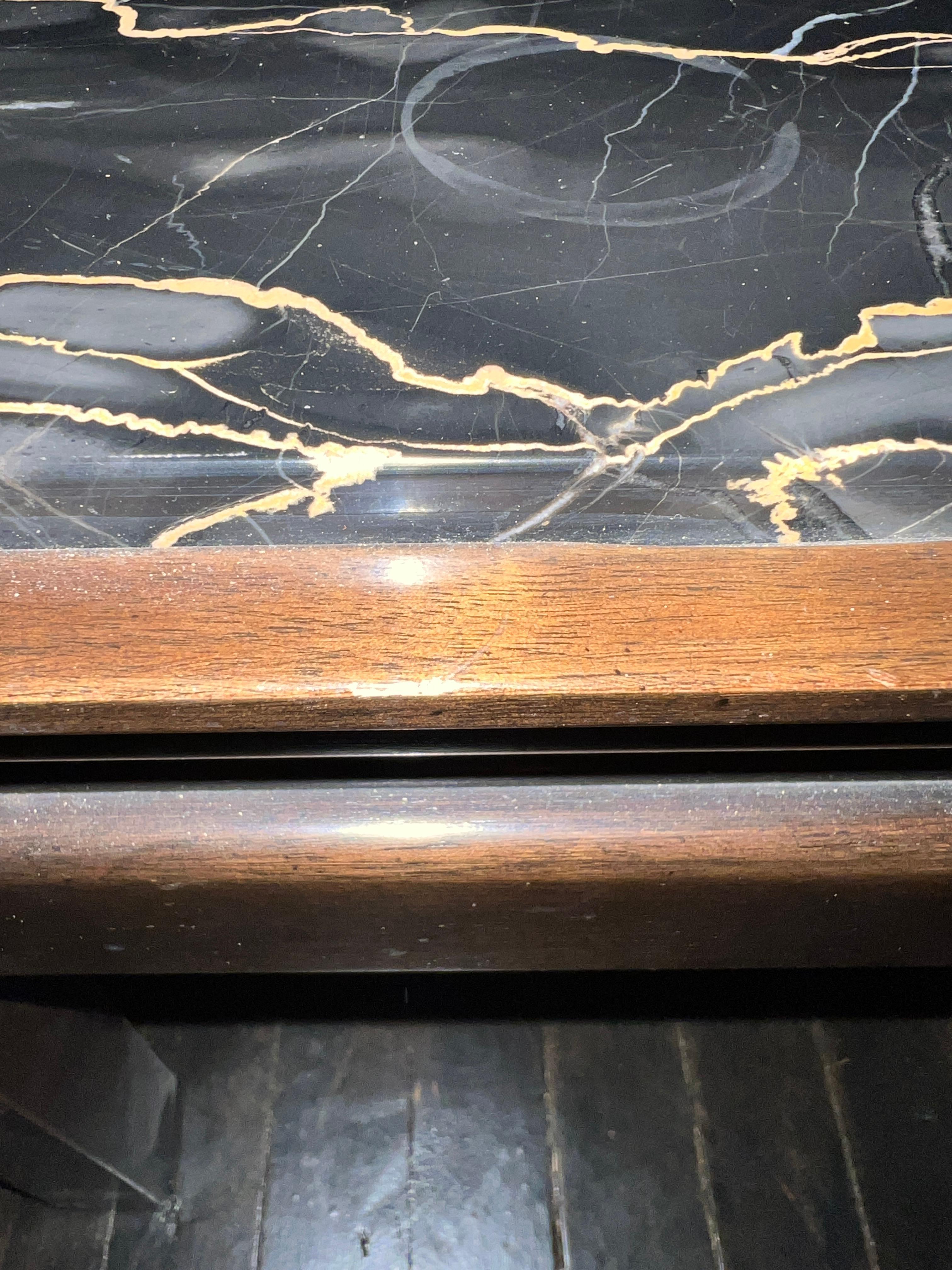 Pair of Square Widdicomb End Tables with Nero Portoro Marble Tops For Sale 7