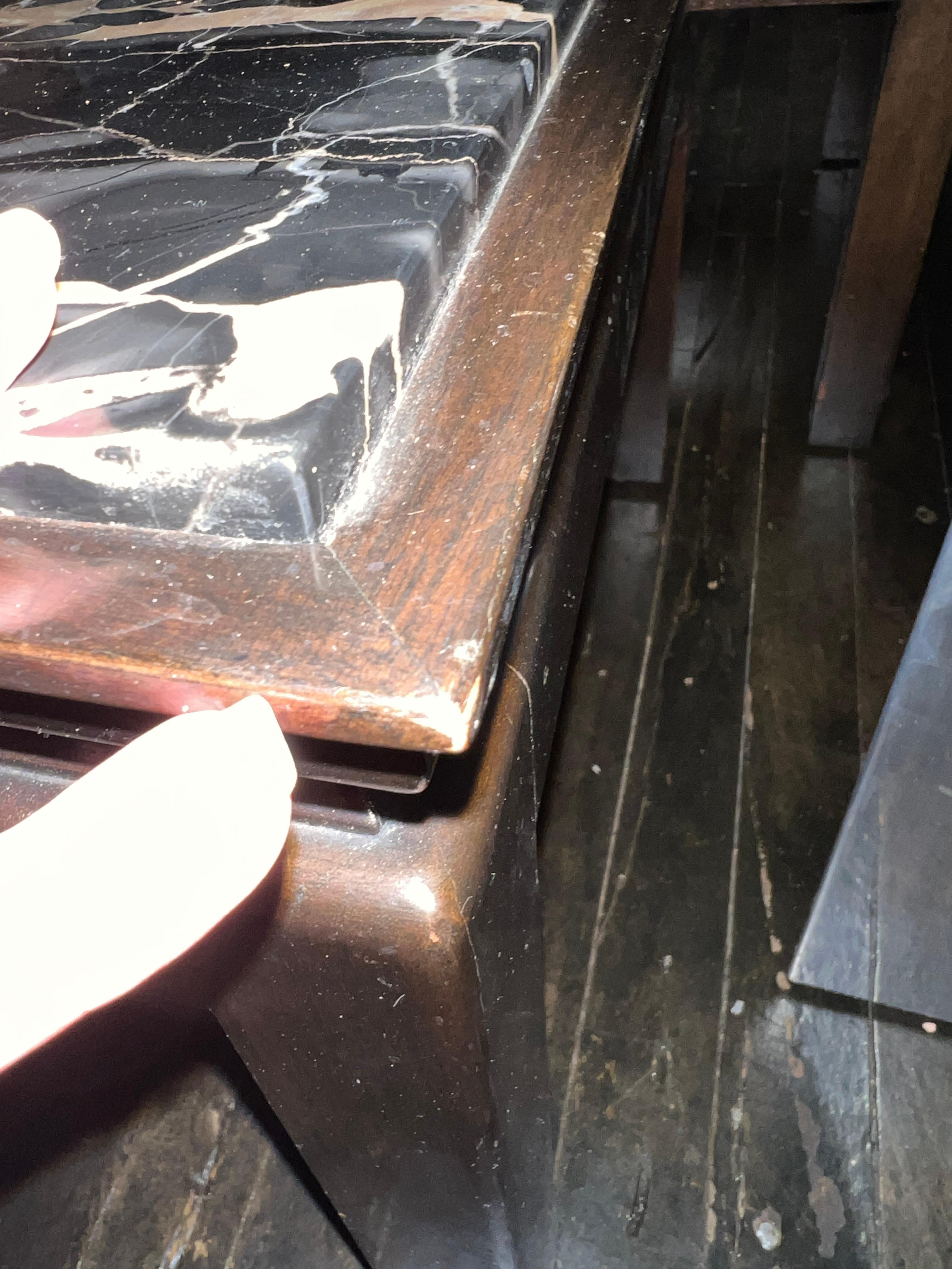 Pair of Square Widdicomb End Tables with Nero Portoro Marble Tops For Sale 8